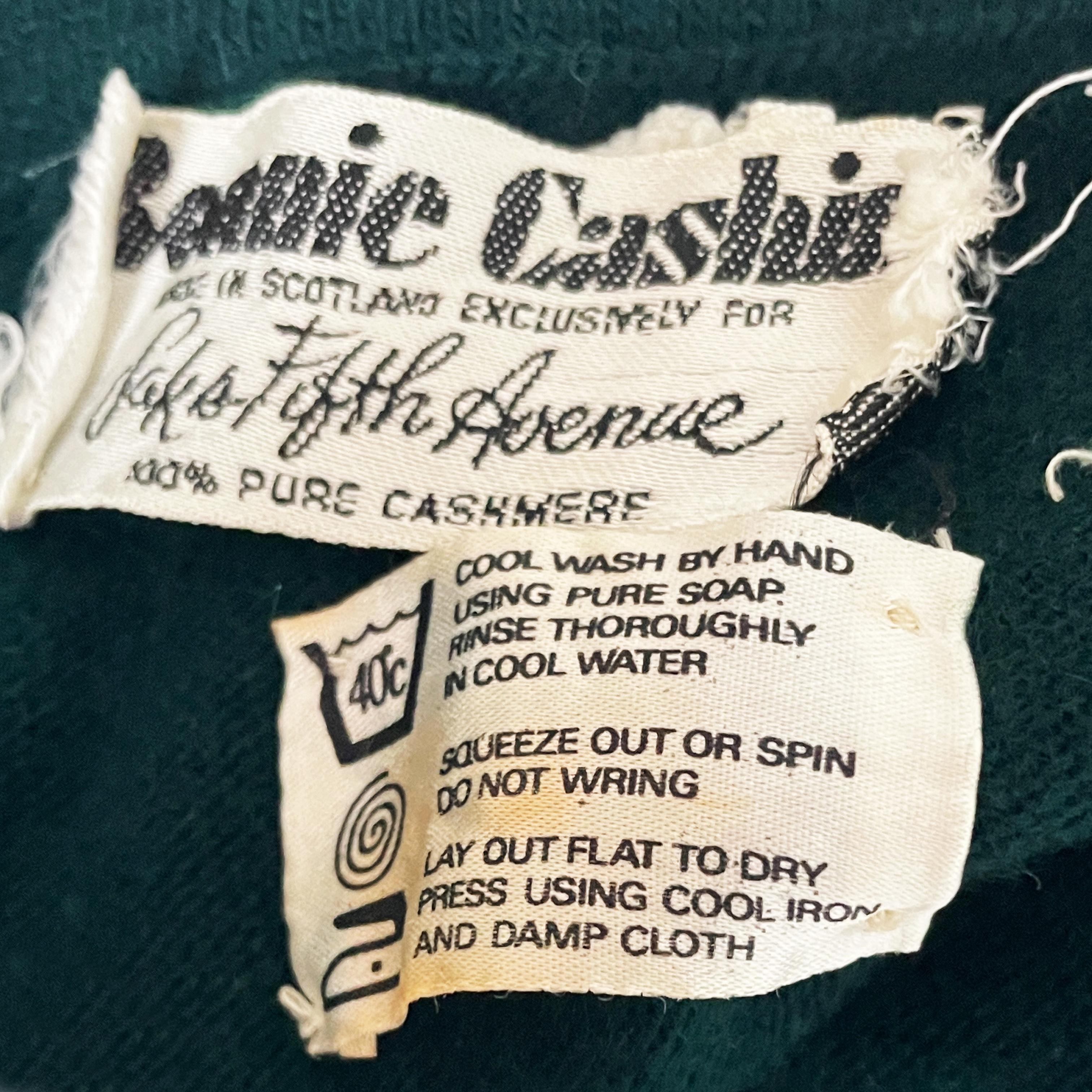 Pull col en cachemire Bonnie Cashin Saks 5th Ave rare et vintage en vente 9