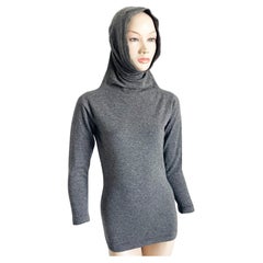 Bonnie Cashin Funnel Neck Sweater Gray Cashmere Pullover Saks 5th Ave Vintage