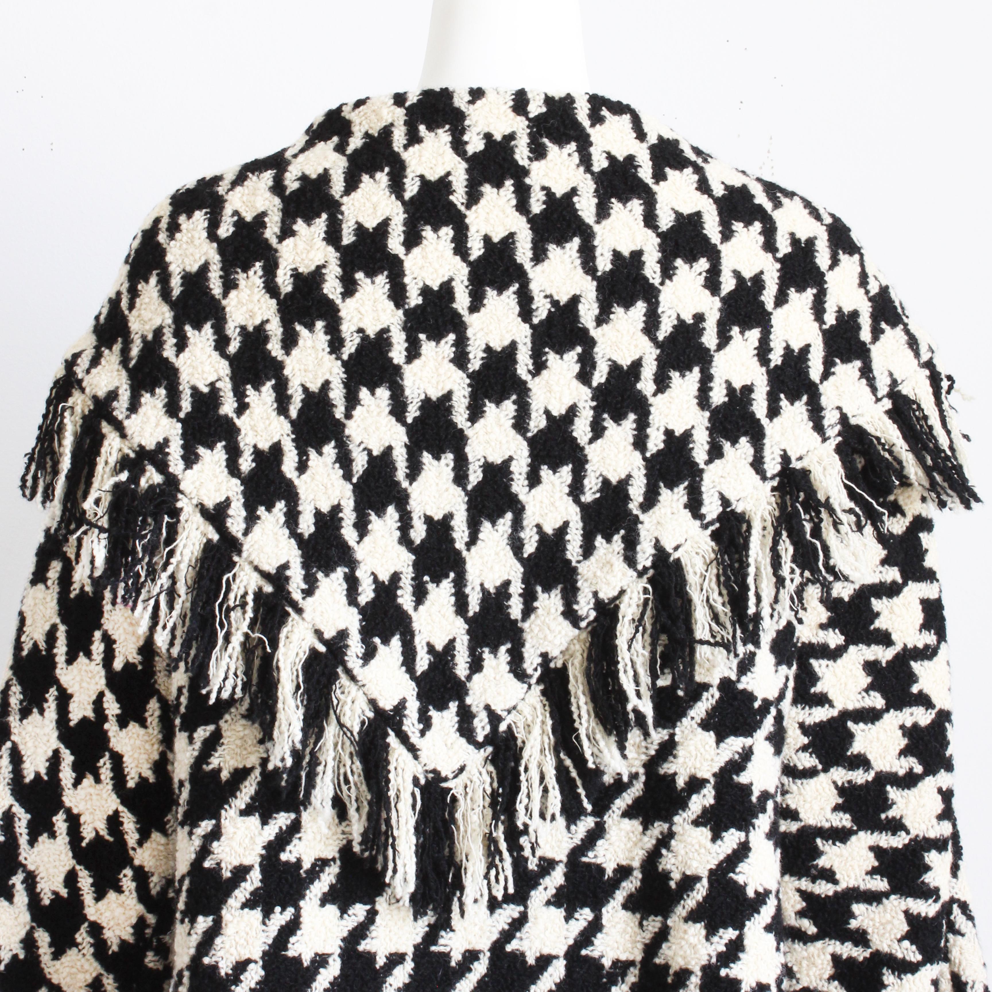 Bonnie Cashin Mantel und Rock Set Houndstooth Boucle Fransen 2pc Anzug Schal Kragen im Angebot 8