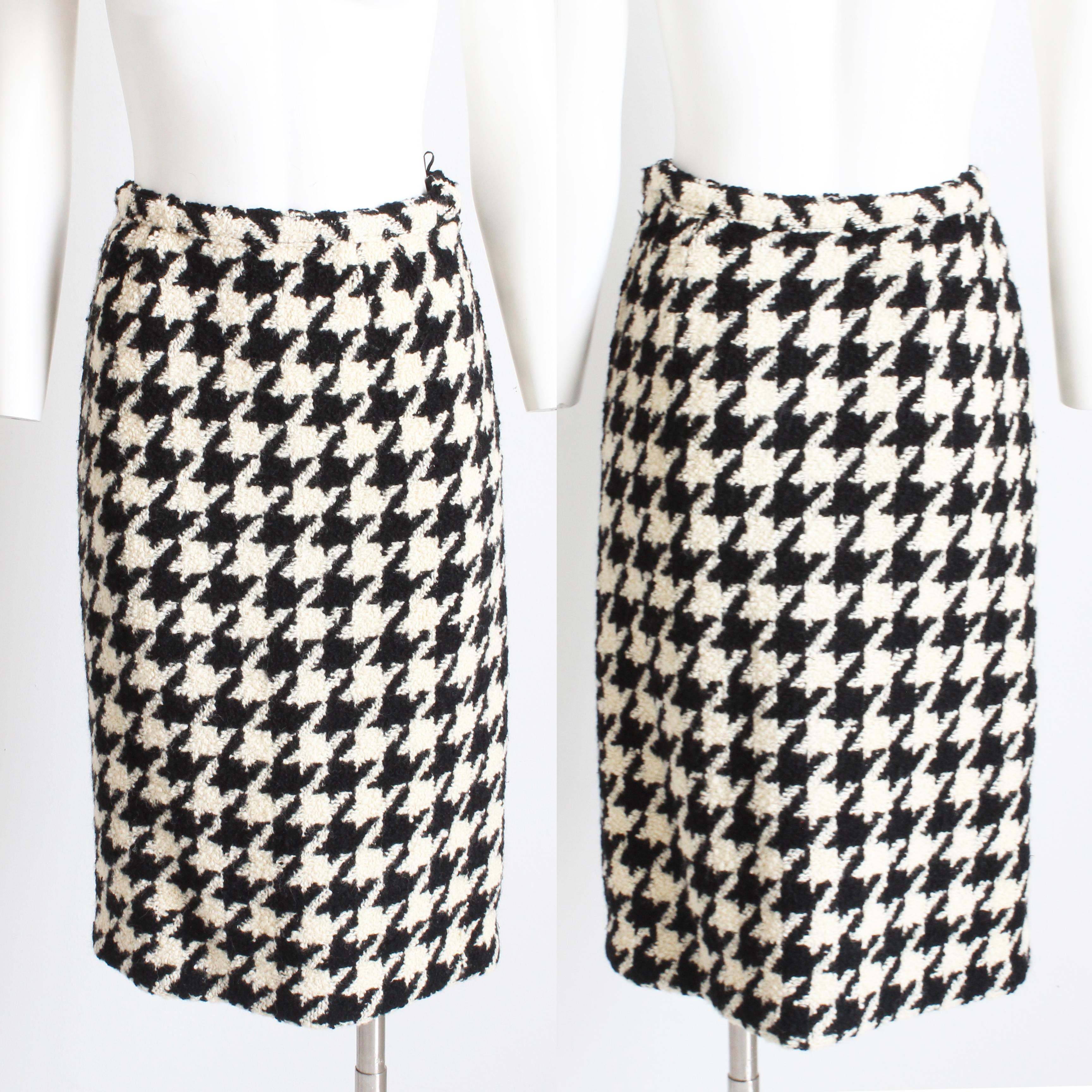 Bonnie Cashin Mantel und Rock Set Houndstooth Boucle Fransen 2pc Anzug Schal Kragen im Angebot 9
