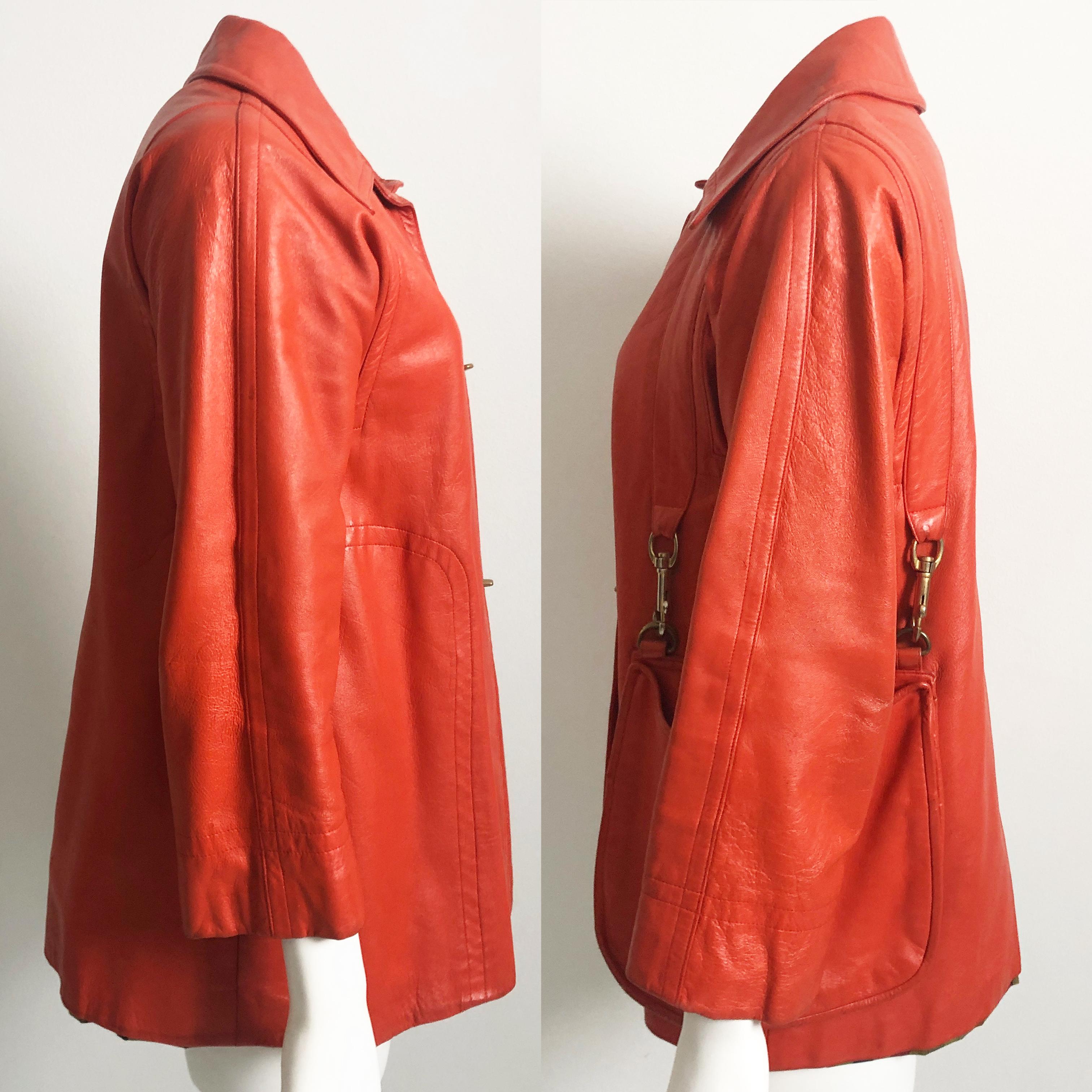 Bonnie Cashin Leather Jacket with Attached Hobo Bag Size S Mod Vintage 60s Rare  1