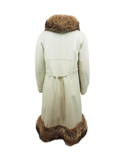Bonnie Cashin Leather W/Fox Fur Trim Coat