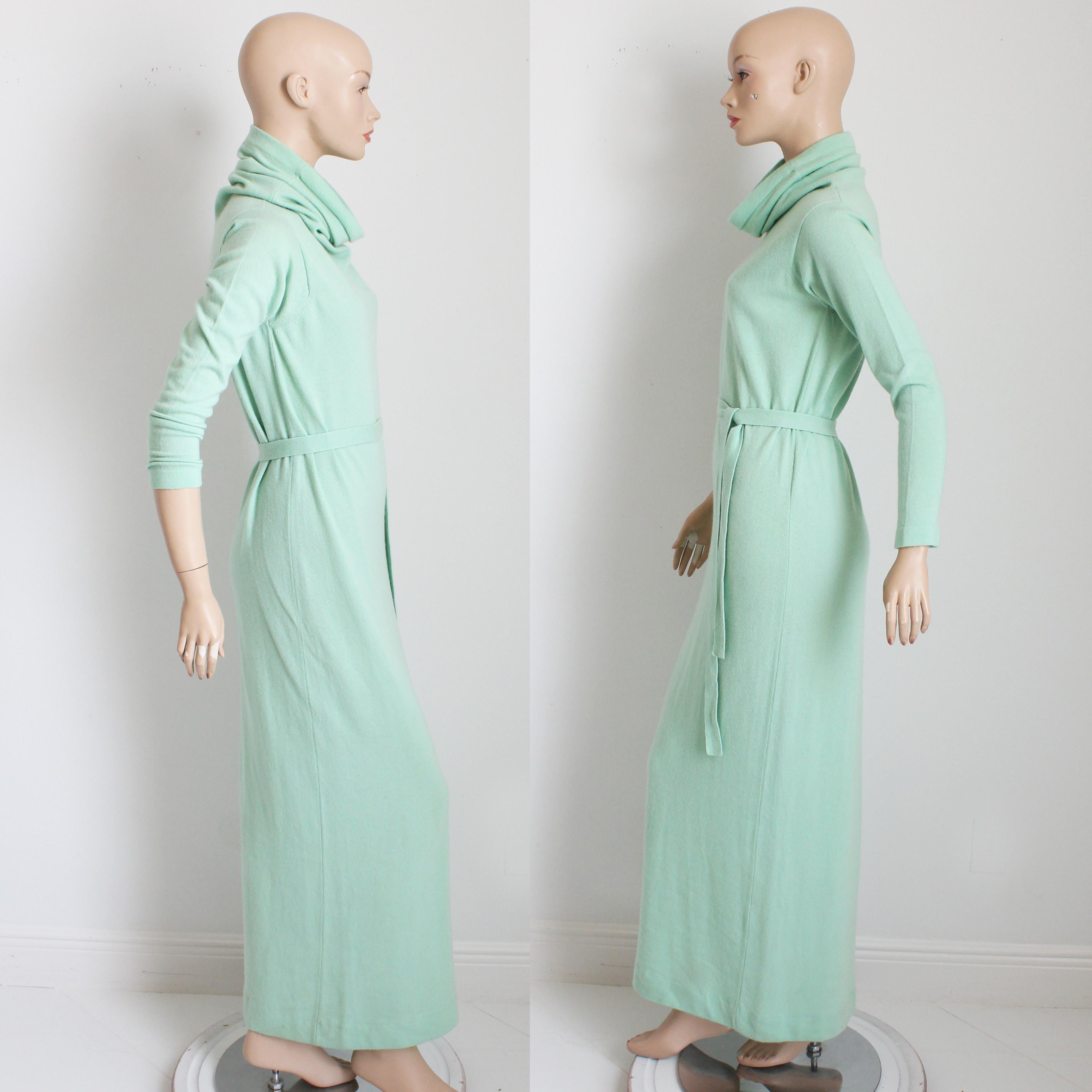 Robe longue Bonnie Cashin à ceinture col en maille de cachemire vintage rétro des années 70 HTF en vente 6