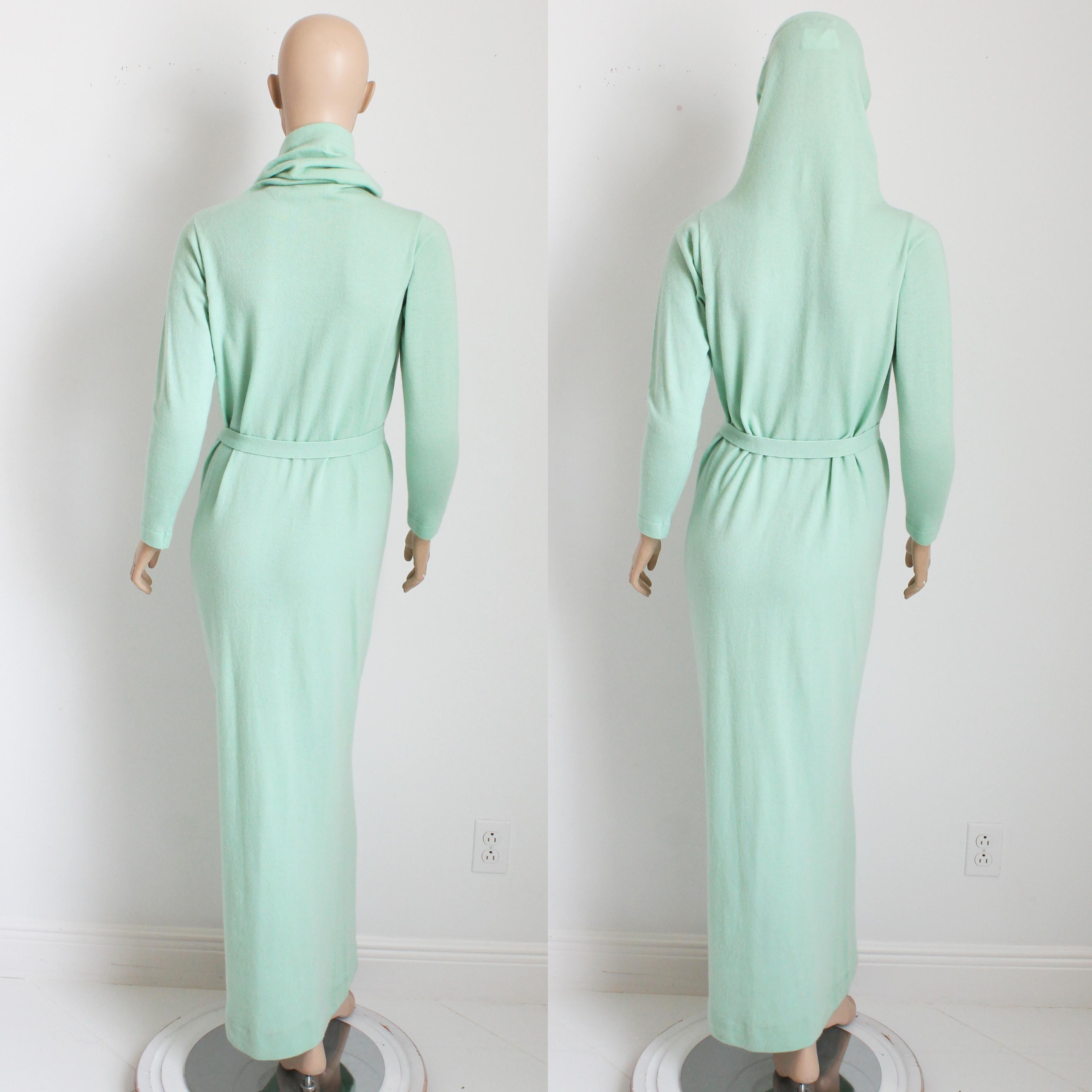 Robe longue Bonnie Cashin à ceinture col en maille de cachemire vintage rétro des années 70 HTF en vente 7