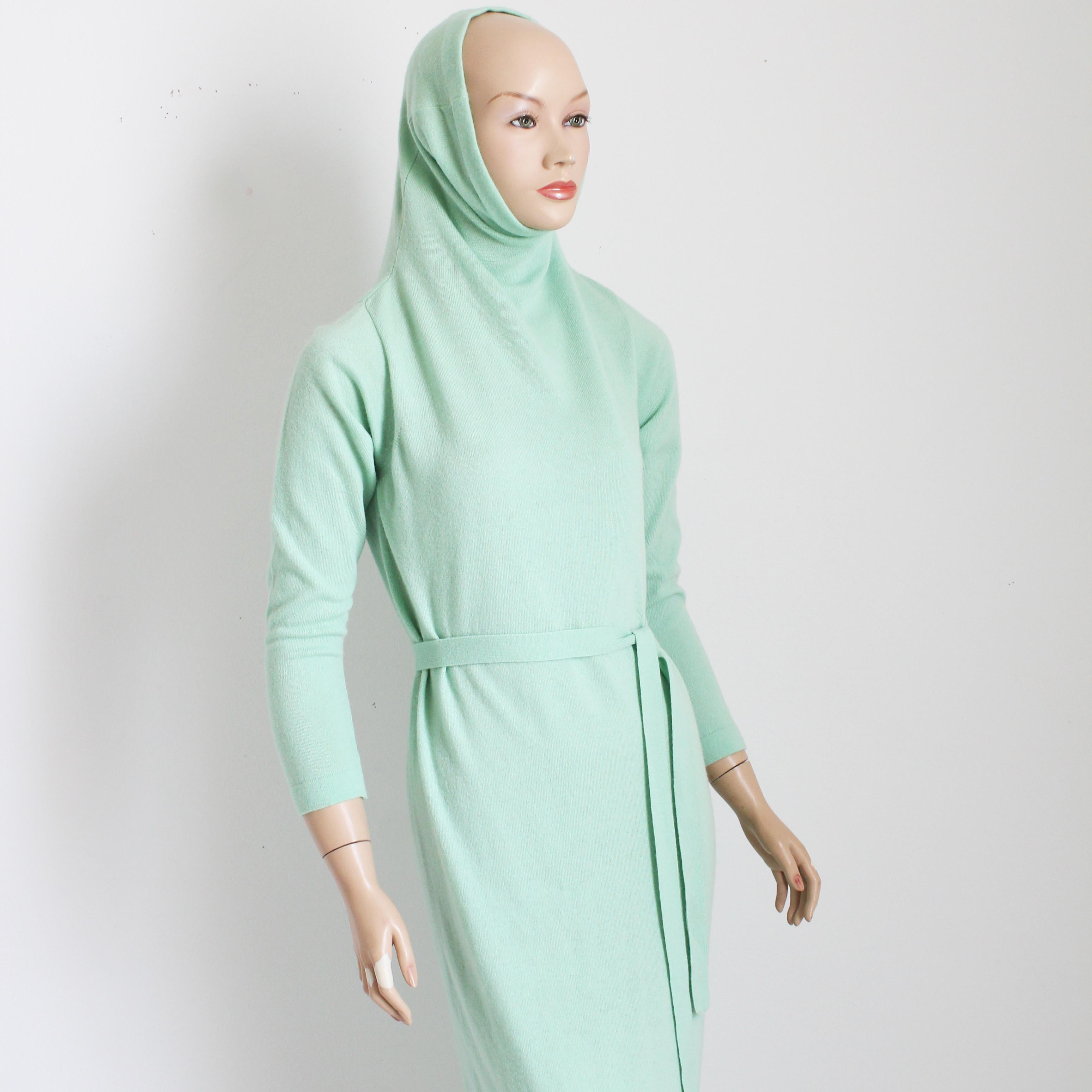 Bonnie Cashin Maxi Dress Belted Cashmere Knit Funnel Neck Vintage Retro 70s HTF For Sale 1