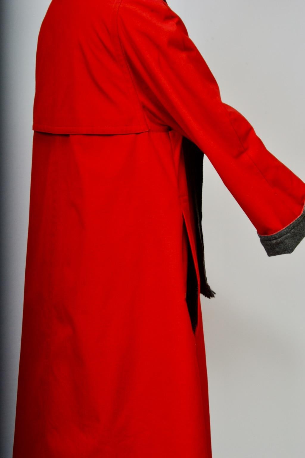 Women's Bonnie Cashin Red Coat with Scarf For Sale