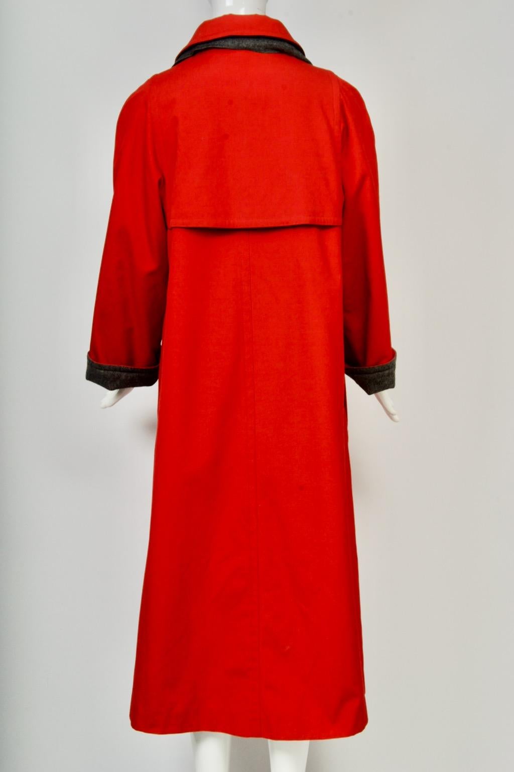 Bonnie Cashin Red Coat with Scarf For Sale 1