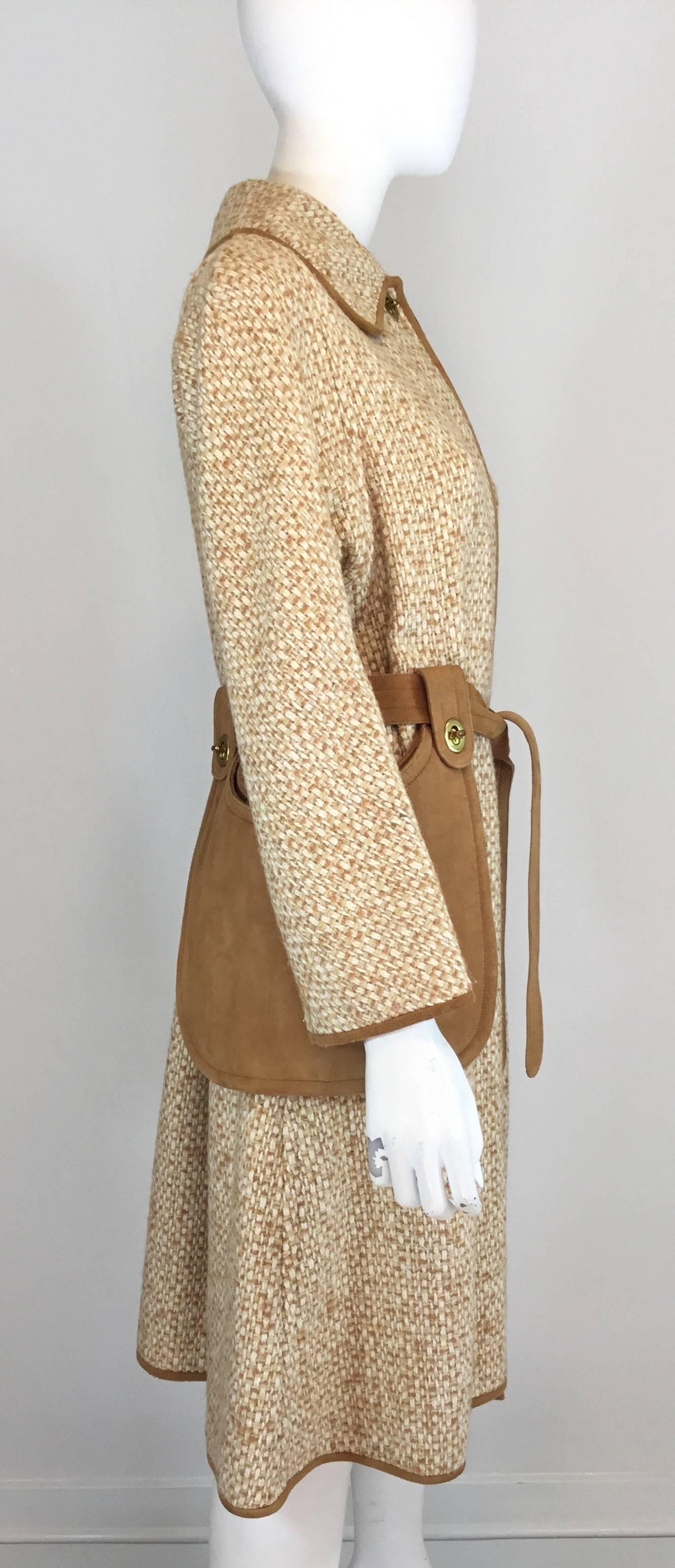 Bonnie Cashin Sills Coat Removable Turn Lock Suede Pockets 1970’s In Good Condition In Carmel, CA
