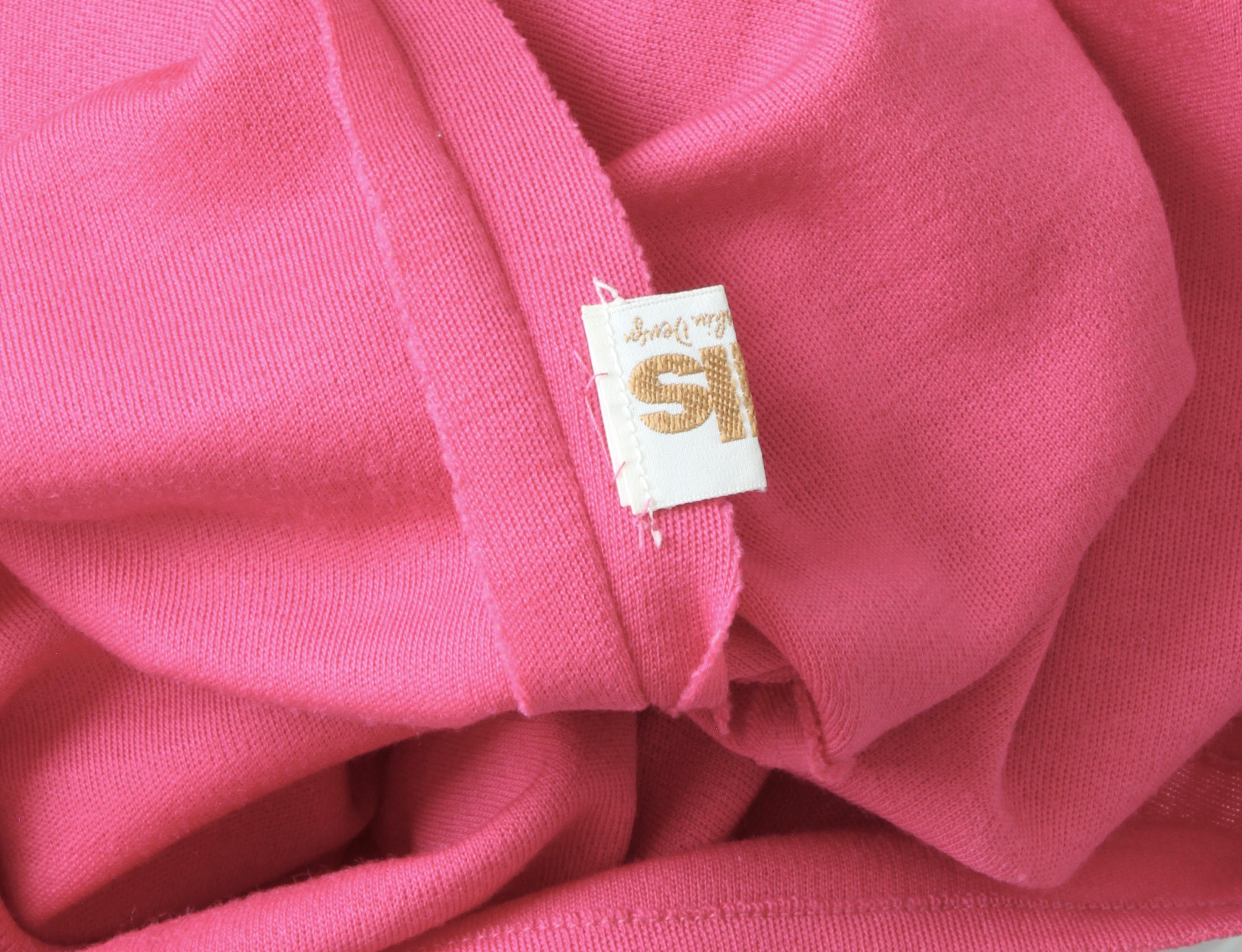 Bonnie Cashin Suit Pink Knit 2pc Set Raglan Top and Skirt Vintage 1960s For Sale 2