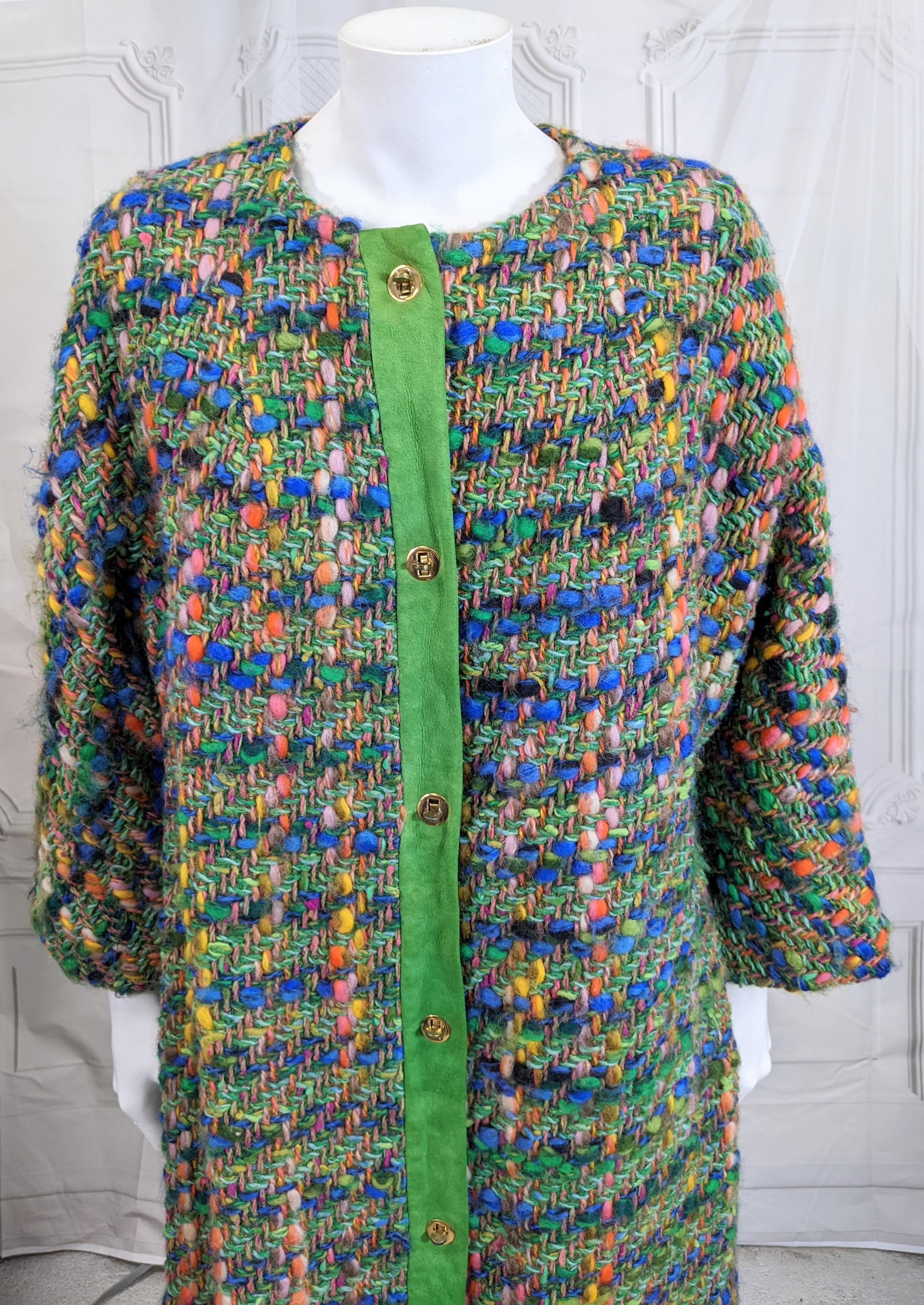 Bonnie Cashin Technicolor Tweed Wool Coat For Sale 4