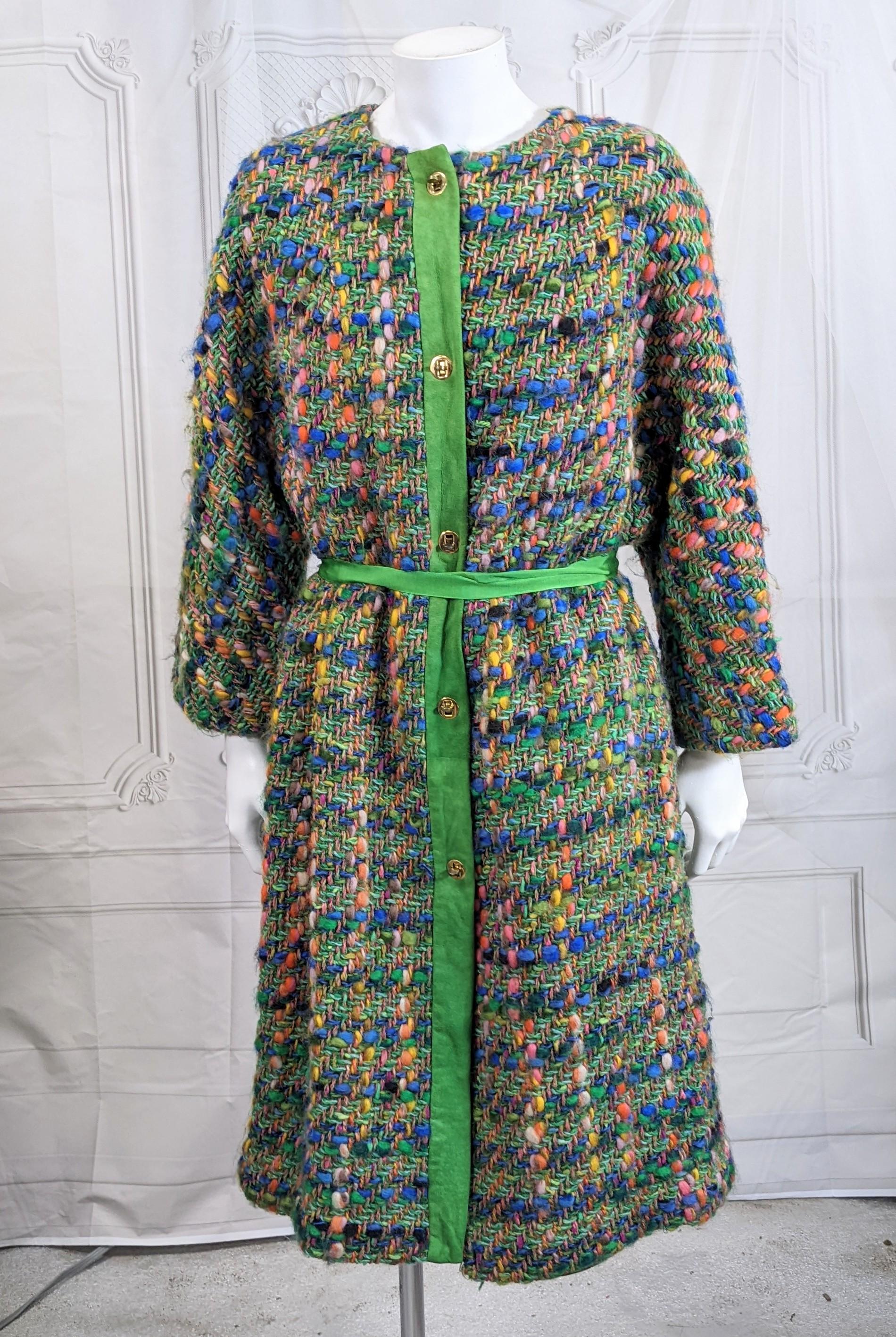 Bonnie Cashin Technicolor Tweed Wool Coat For Sale 5