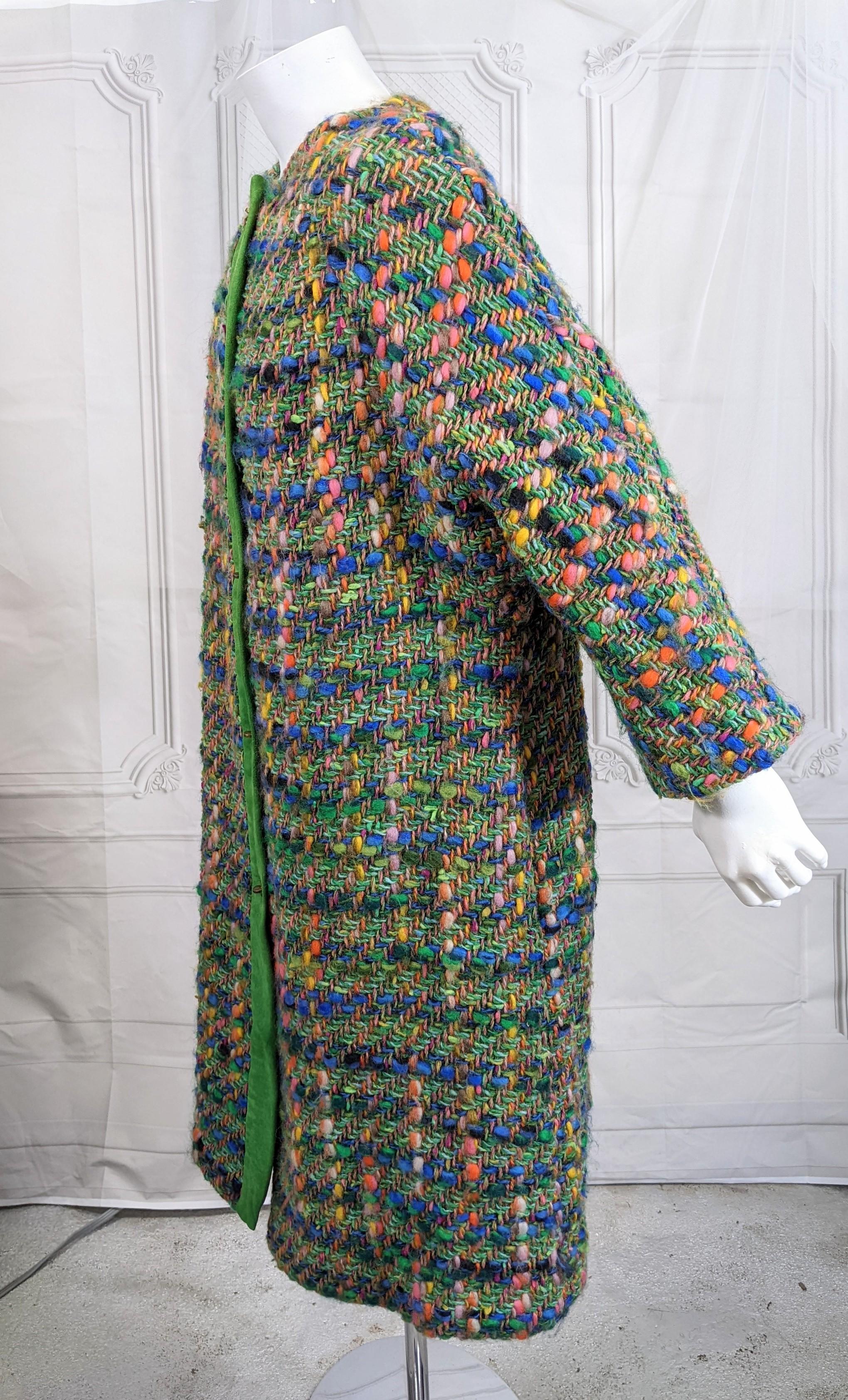 Gray Bonnie Cashin Technicolor Tweed Wool Coat For Sale