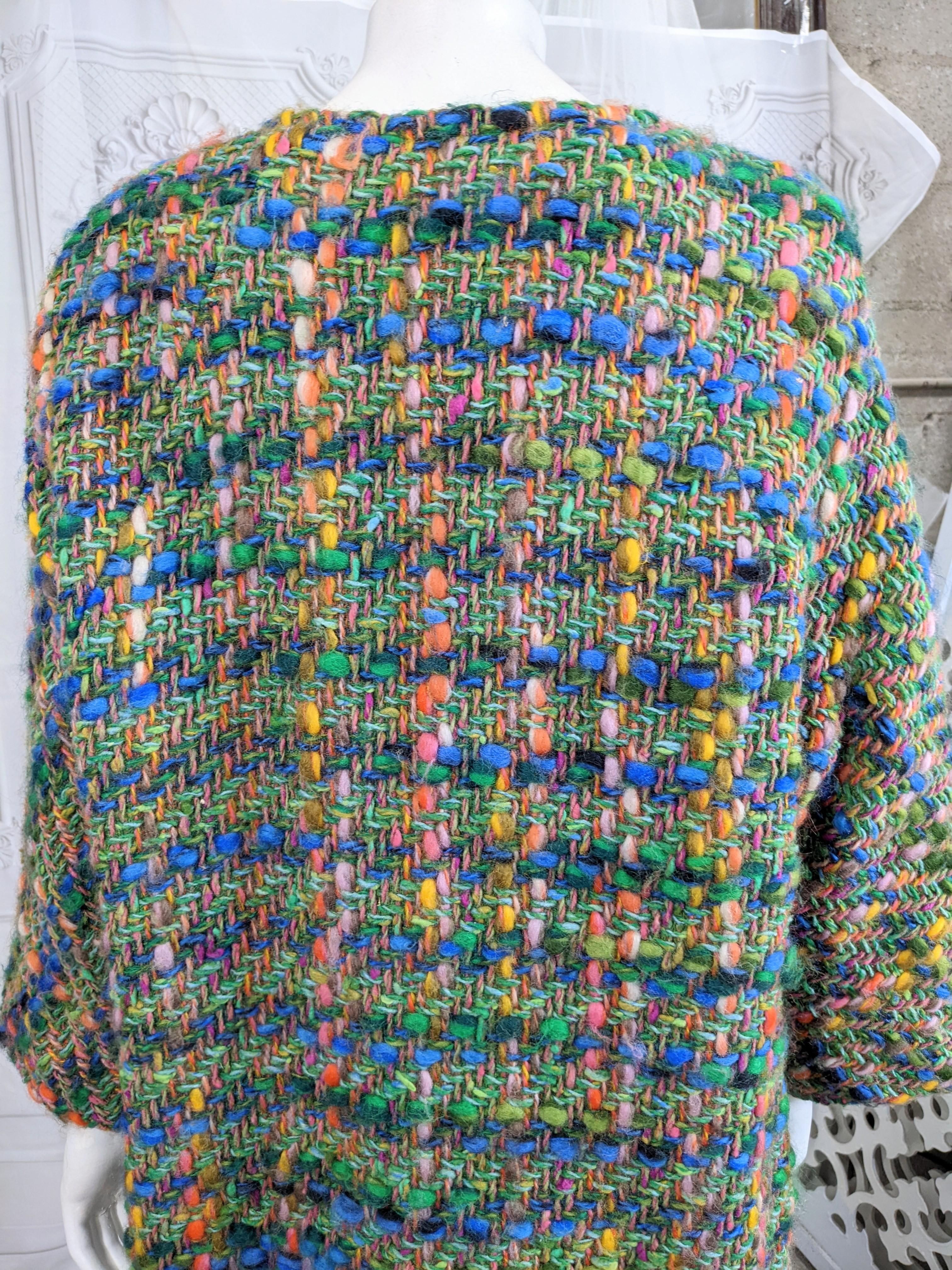 Women's or Men's Bonnie Cashin Technicolor Tweed Wool Coat For Sale