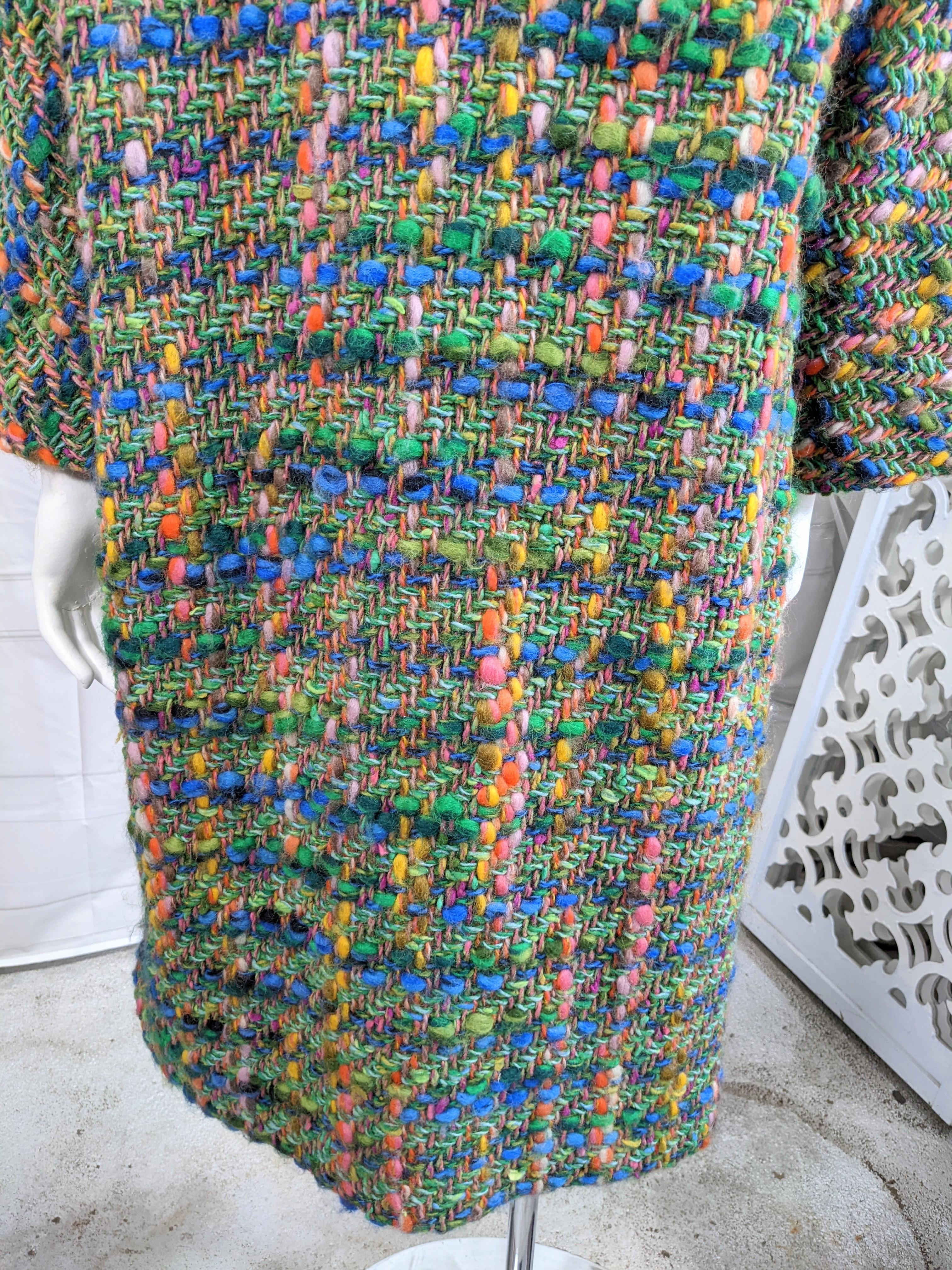 Bonnie Cashin Technicolor Tweed Wool Coat For Sale 1