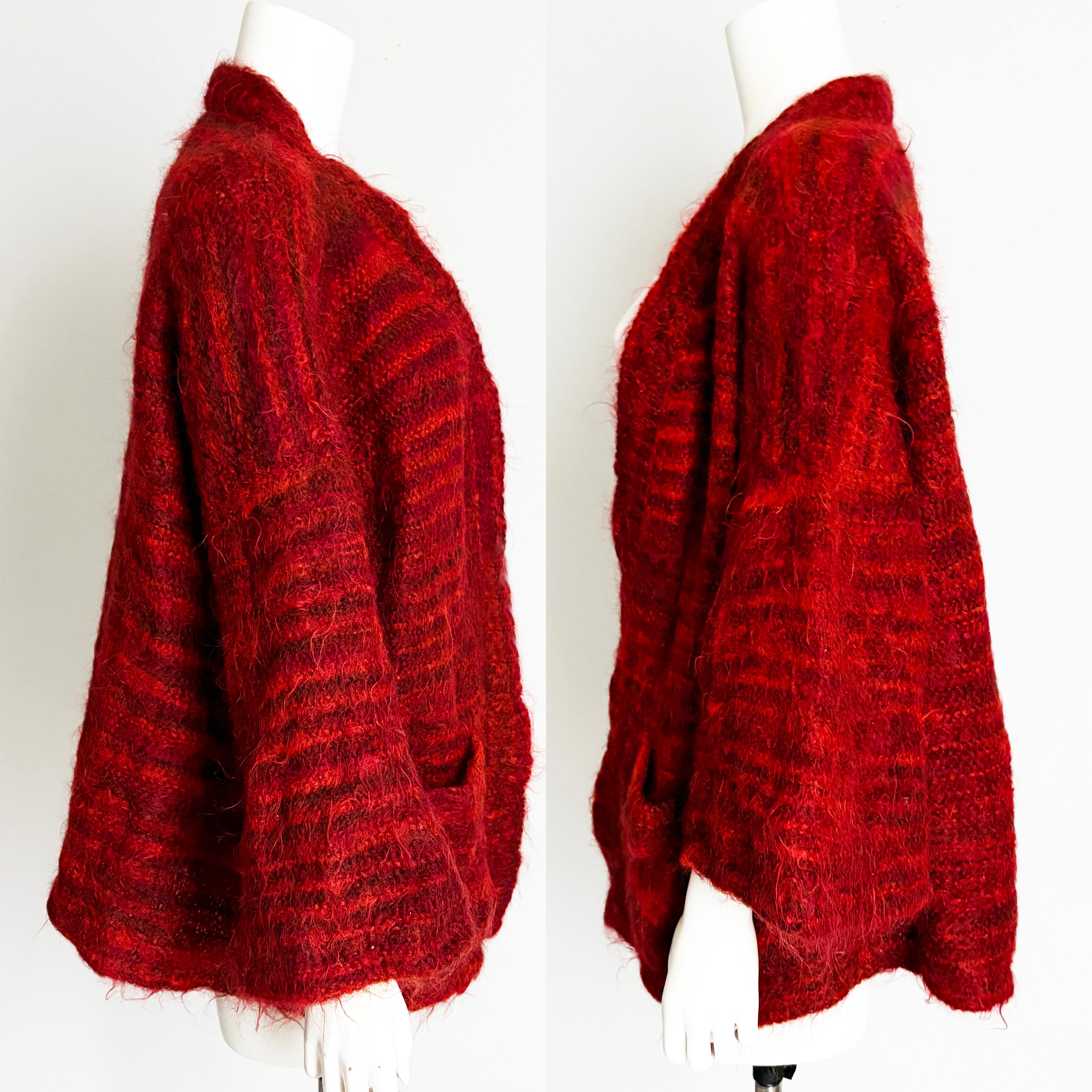 Bonnie Cashin The Knittery 1970s Mohair Ombre Cardigan Hand Knit Kimono Sleeve en venta 2