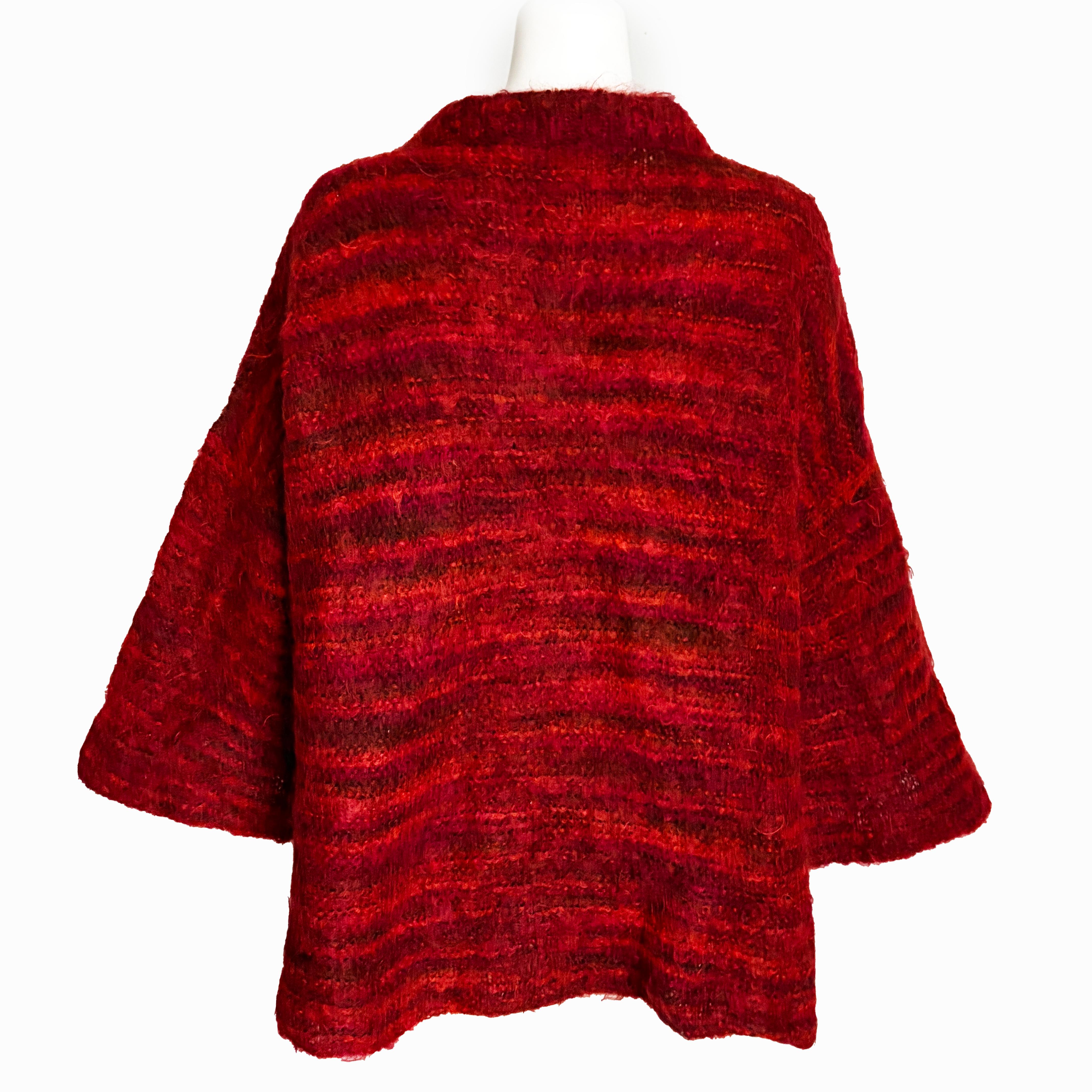 Bonnie Cashin The Knittery 1970s Mohair Ombre Cardigan Hand Knit Kimono Sleeve en venta 3