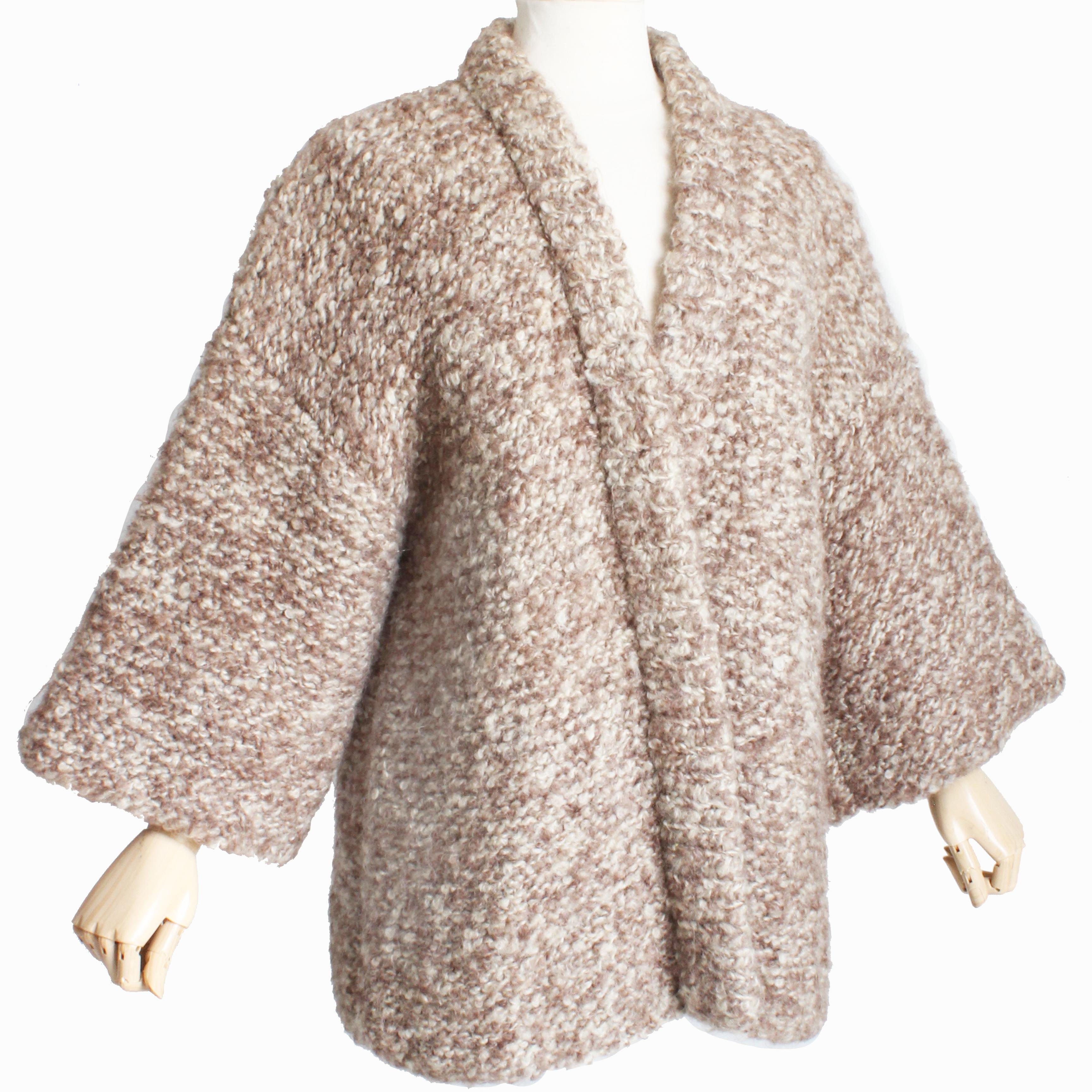 Bonnie Cashin The Knittery Noh Cardigan Jacket Hand Knit Kimono Sleeve Rare 70s For Sale 6