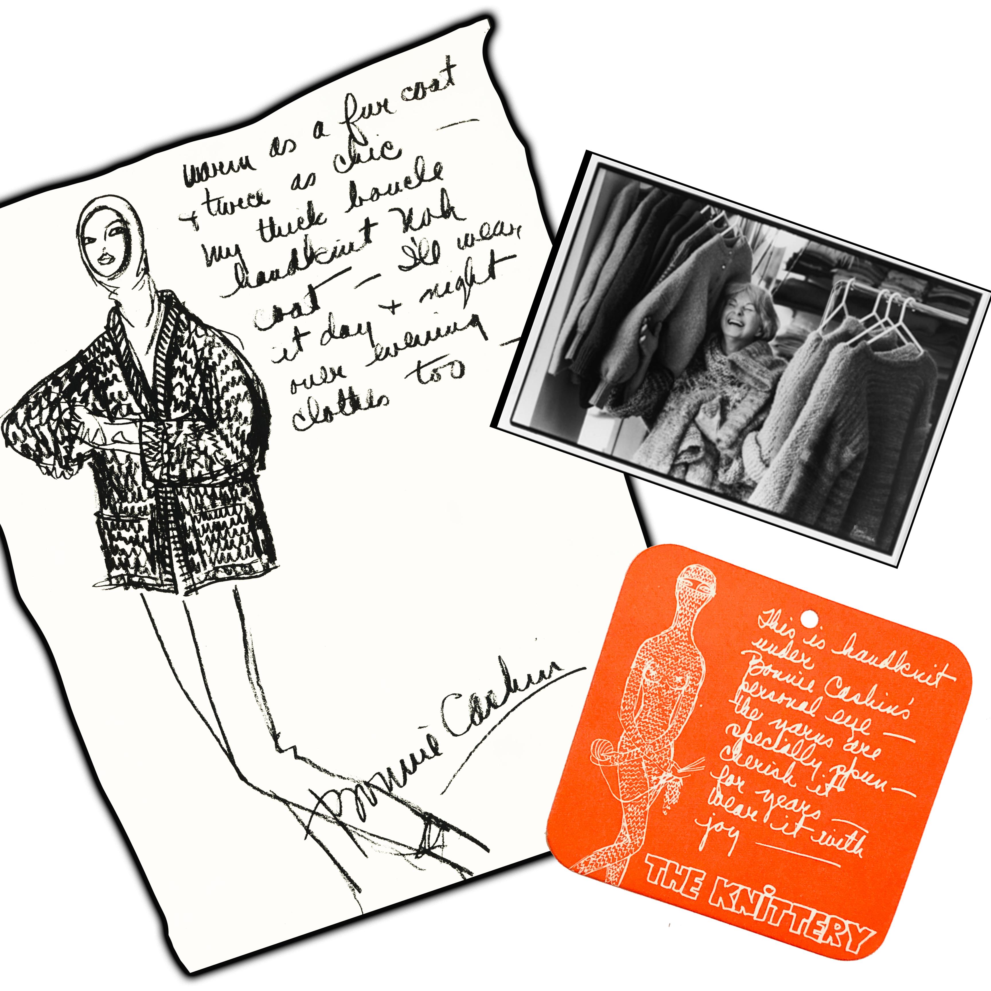 Bonnie Cashin The Knittery Cardigan Veste à manches kimono tricotée à la main, rare, années 70 en vente 1