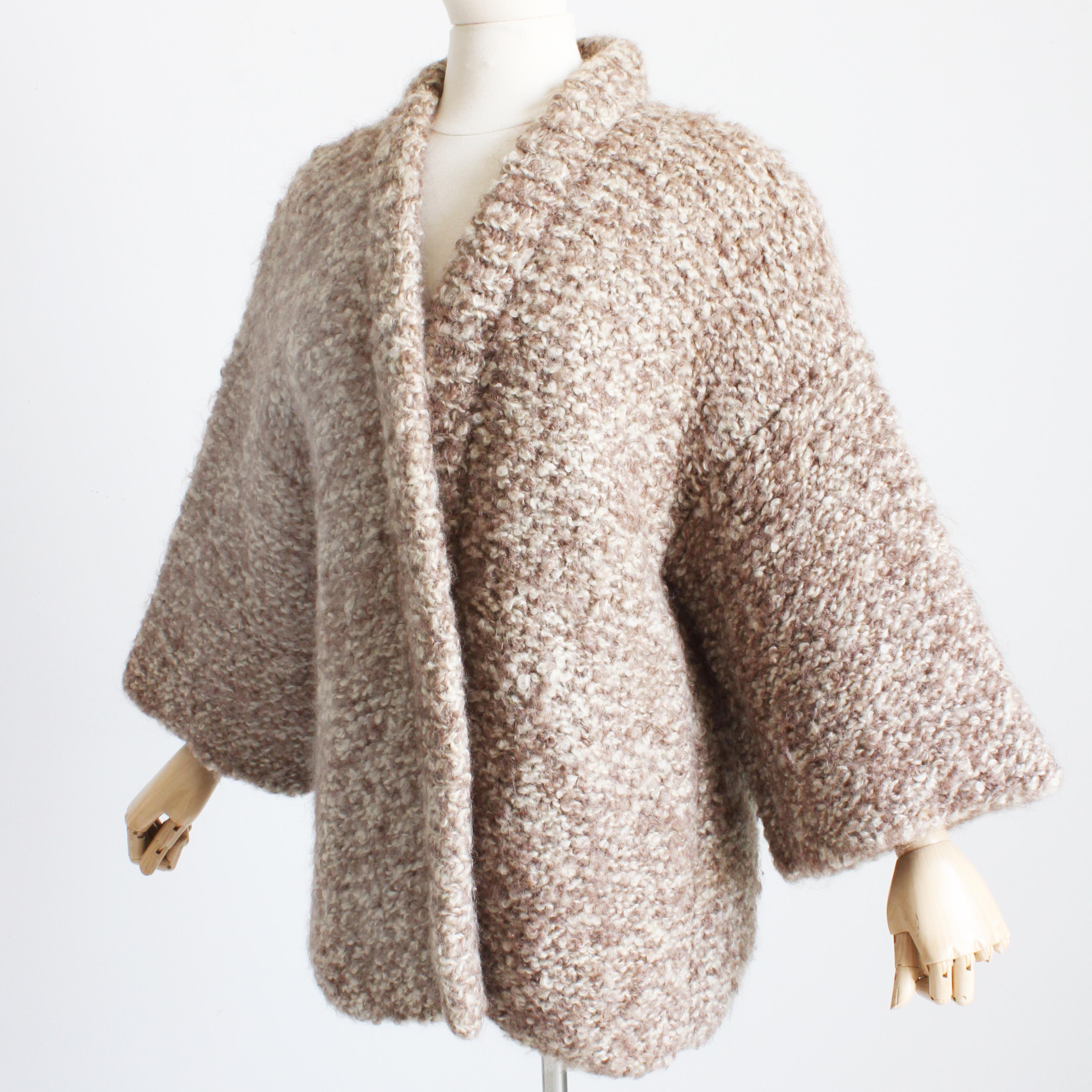 Women's or Men's Bonnie Cashin The Knittery Noh Cardigan Jacket Hand Knit Kimono Sleeve Rare 70s For Sale