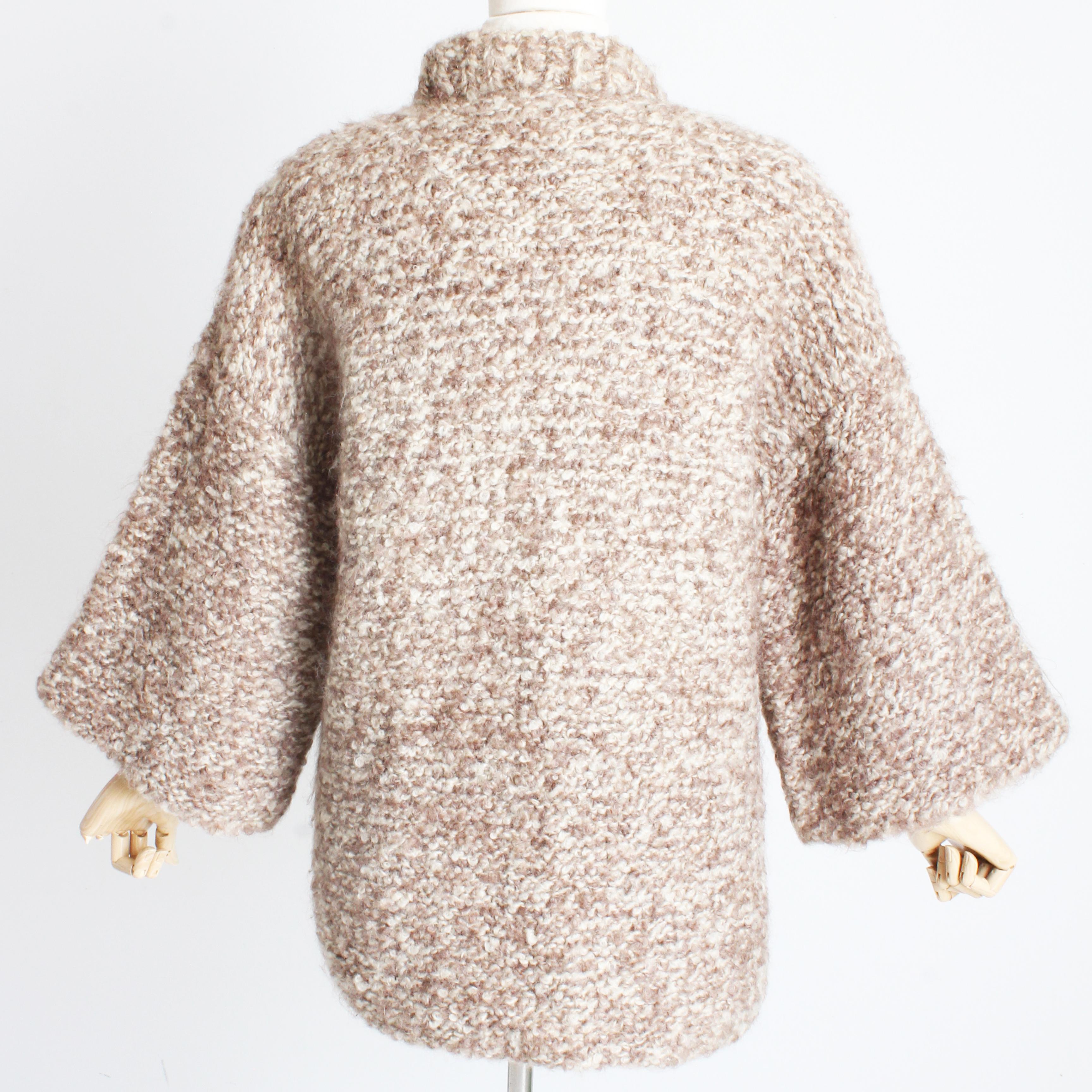Bonnie Cashin The Knittery Noh Cardigan Jacket Hand Knit Kimono Sleeve Rare 70s For Sale 5