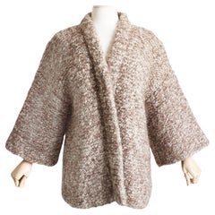 Vintage Bonnie Cashin The Knittery Noh Cardigan Jacket Hand Knit Kimono Sleeve Rare 70s