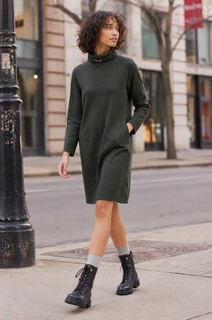 Bonnie Cashin Vintage Wool Knit Dress with Dog Leash Clasp, Size 12