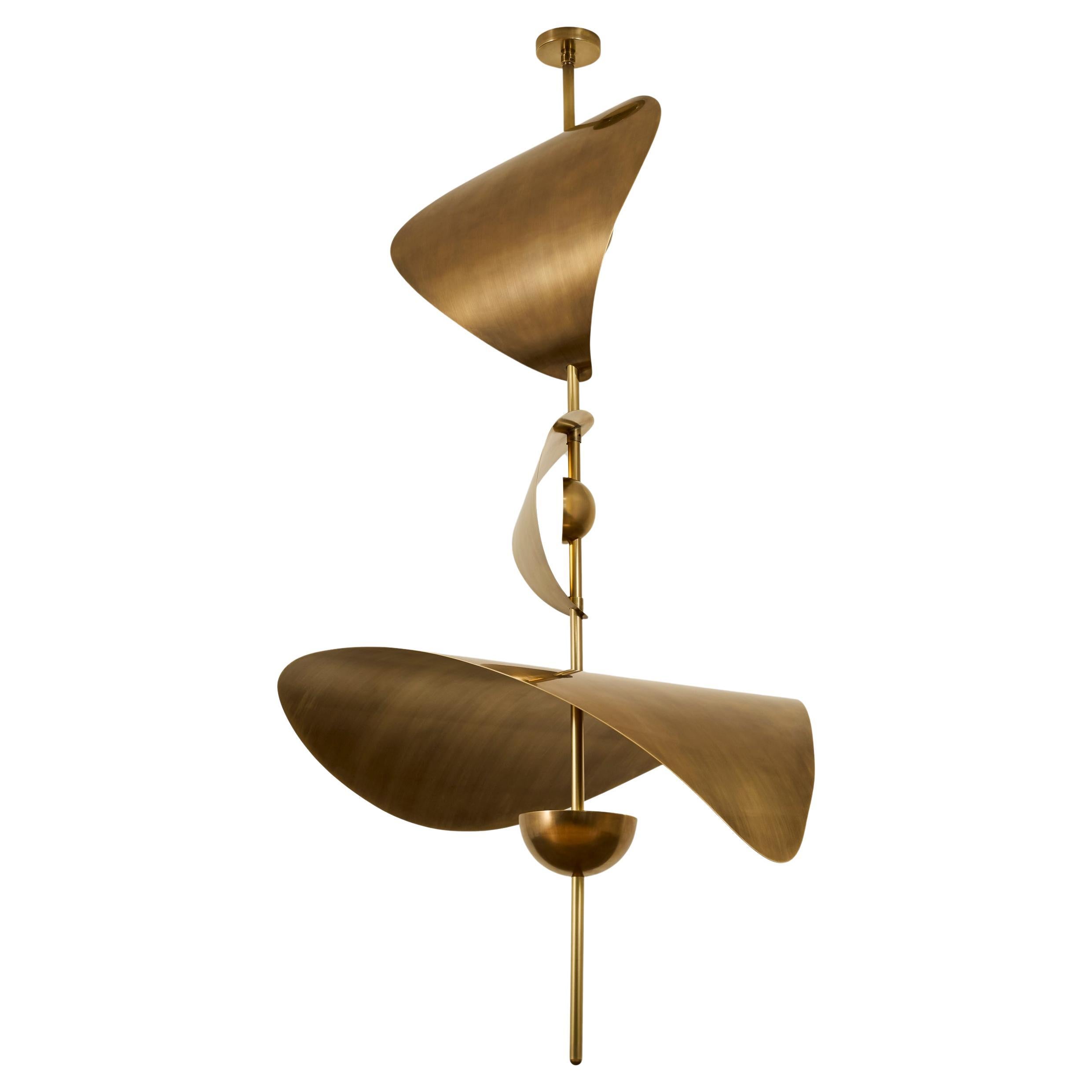 Bonnie Config 1 Lustre sculptural contemporain à LED de très grande taille sur mesure