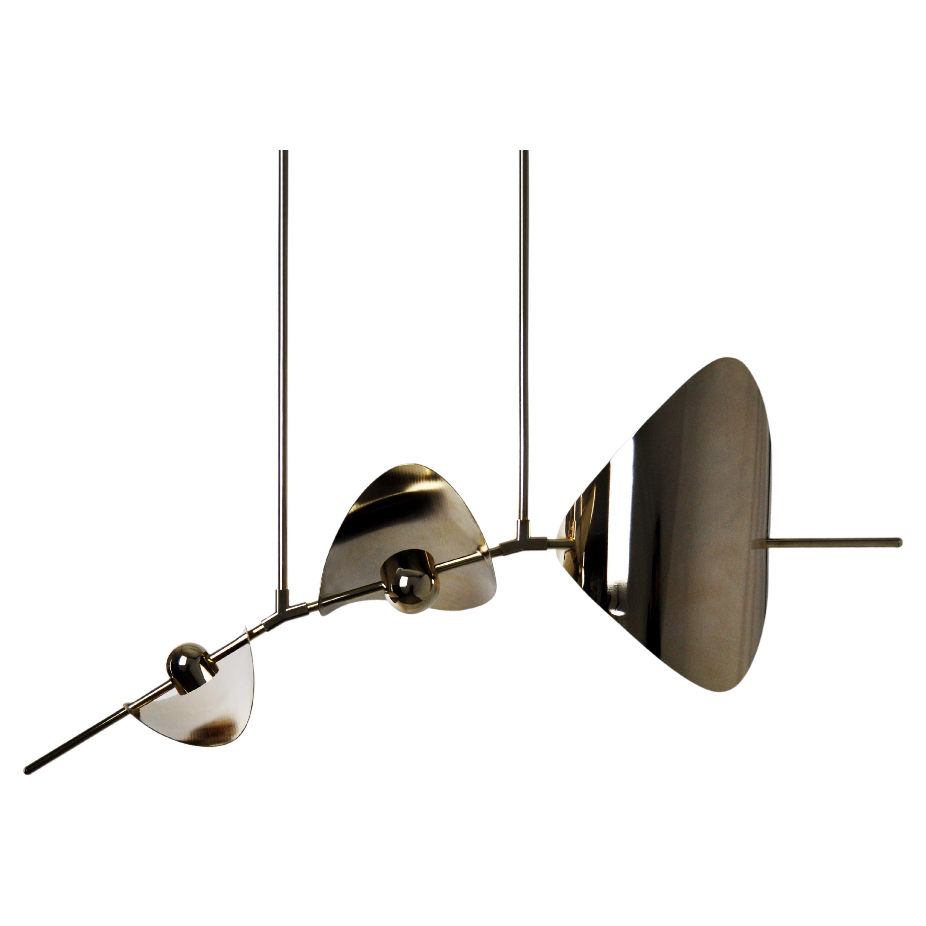 Bonnie Config 2 Zeitgenössischer LED-Kronleuchter, Messing oder Nickel, klein, Kunst