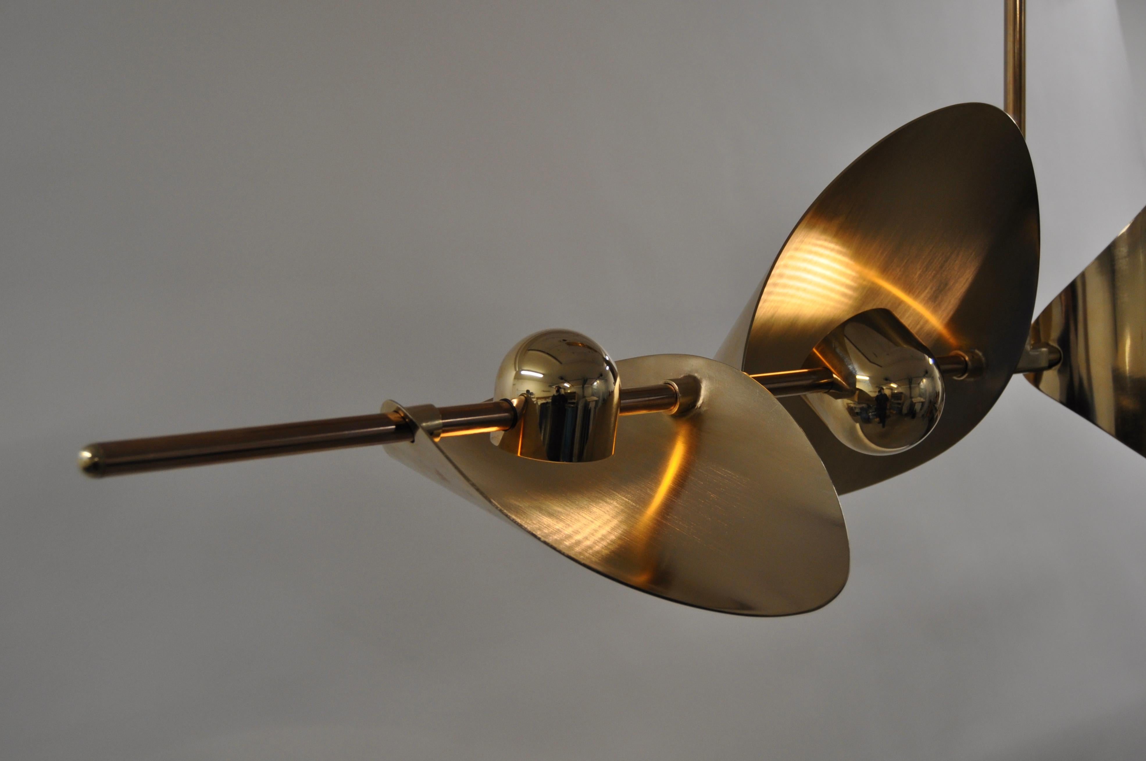 Modern Bonnie Config 3 Contemporary LED Chandelier, Brass or Nickel, Large, Art