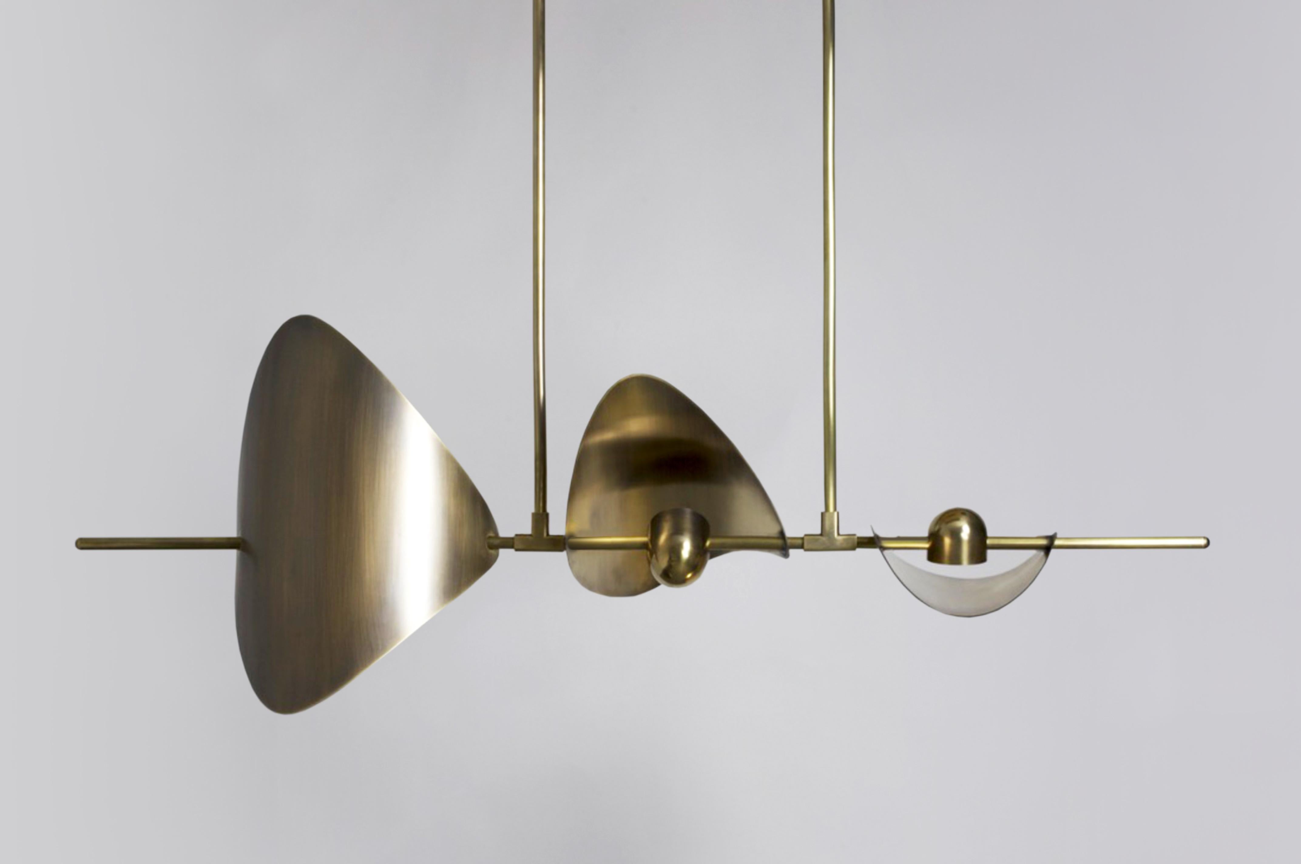 Bonnie Config 3 Contemporary LED Chandelier, Brass or Nickel, Large, Art 1