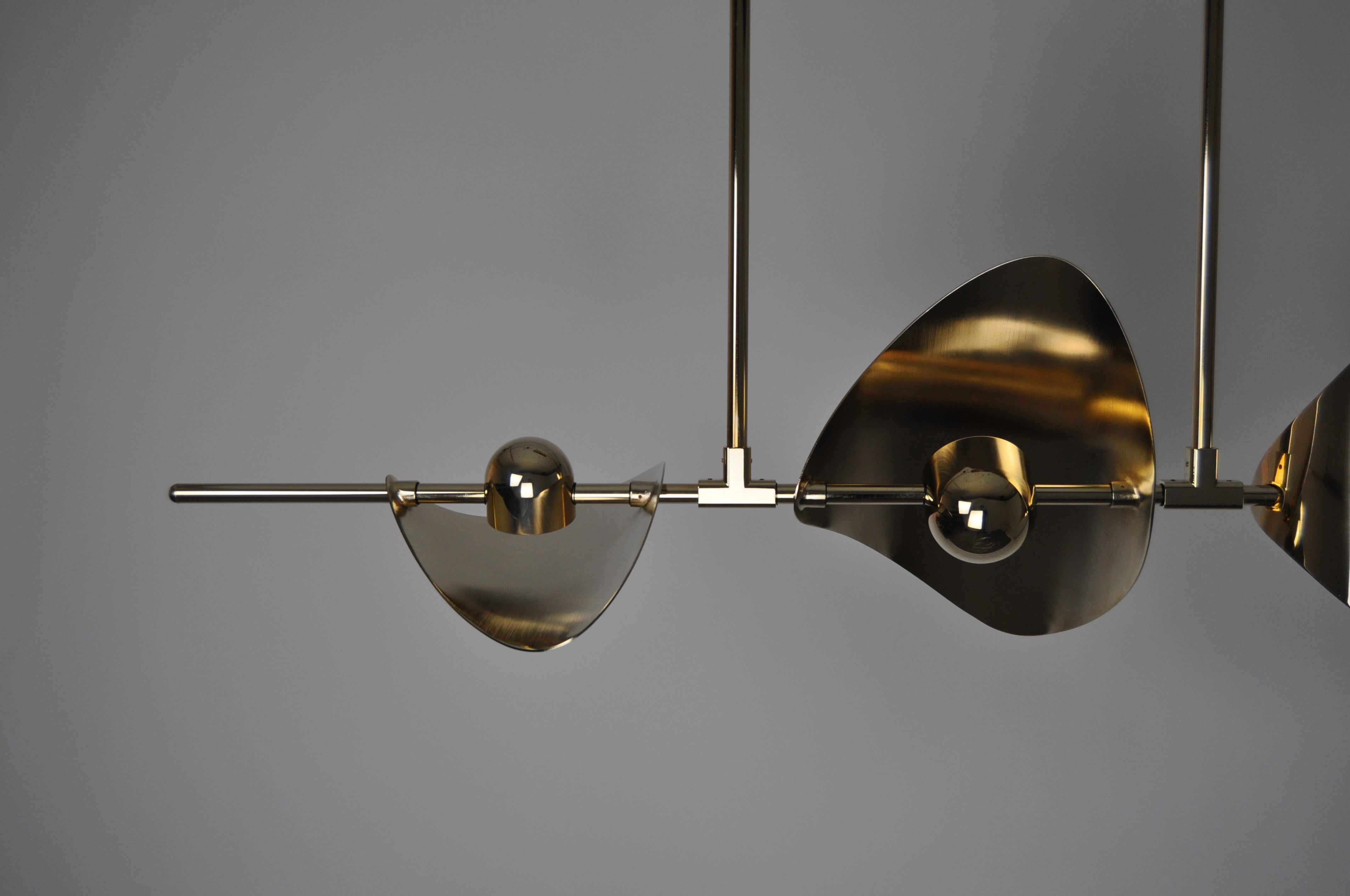 Bonnie Config 3 Contemporary LED Chandelier, Brass or Nickel, Large, Art In New Condition For Sale In Torslanda, SE