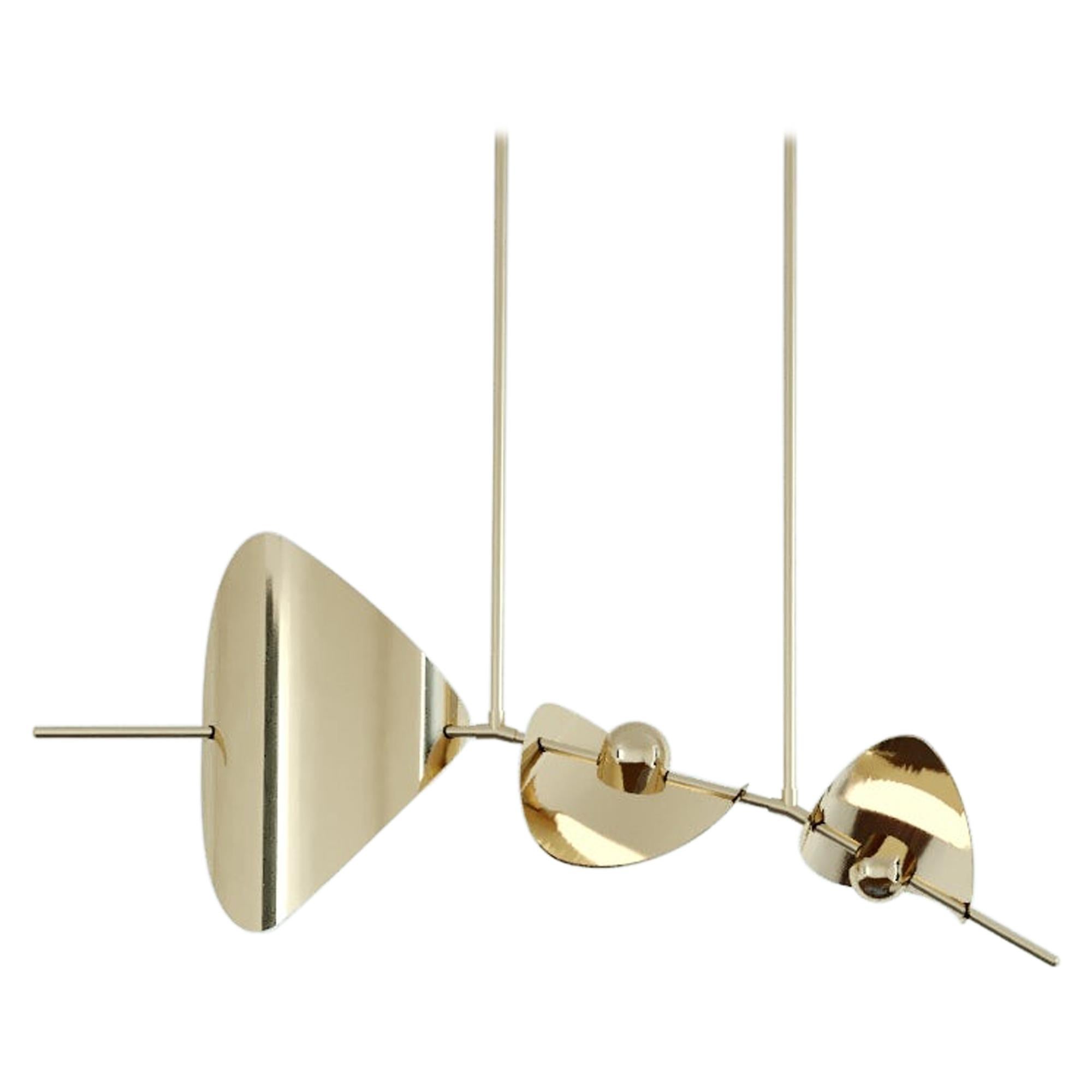 Lustre contemporain LED Bonnie Config 2, en laiton ou en nickel, grand format, Art