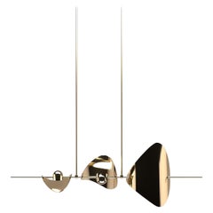 Bonnie Config 3 Contemporary Linear LED Chandelier, Solid Brass @ 140cm/55"