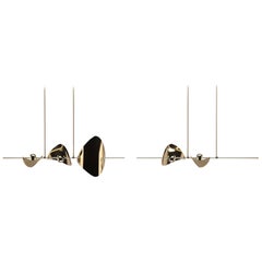 Bonnie Config. 4 Contemporary Linear LED Chandelier, Solid Brass @ 300cm/118"