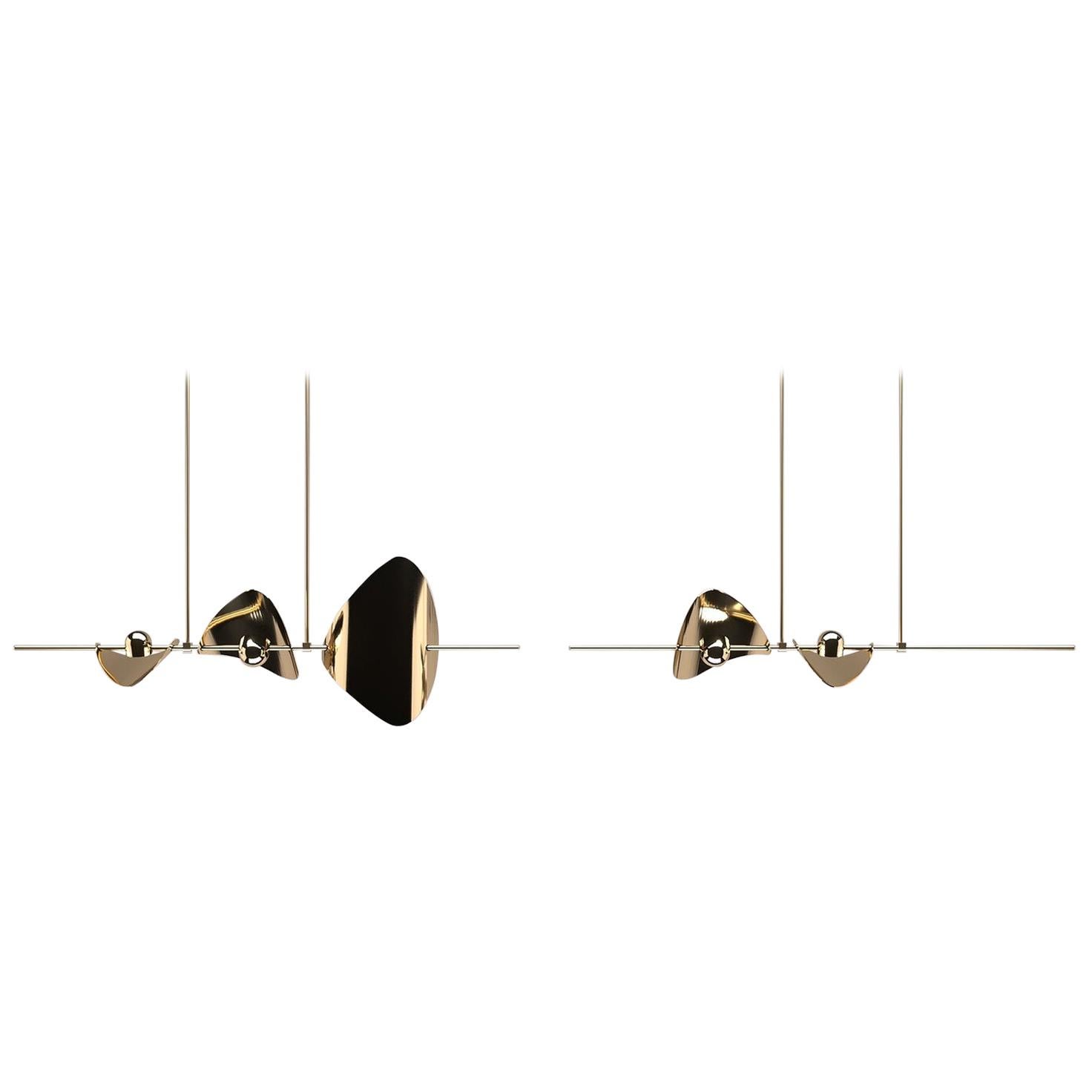 Bonnie Config. 4 Contemporary LED Linear Chandelier, Solid Brass @ 300cm/118" For Sale