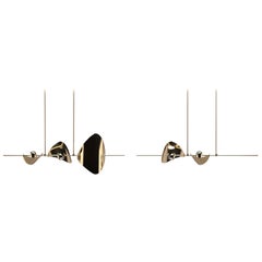 Bonnie Config. 4 Contemporary LED Chandelier, Solid Brass or Chromed, Small