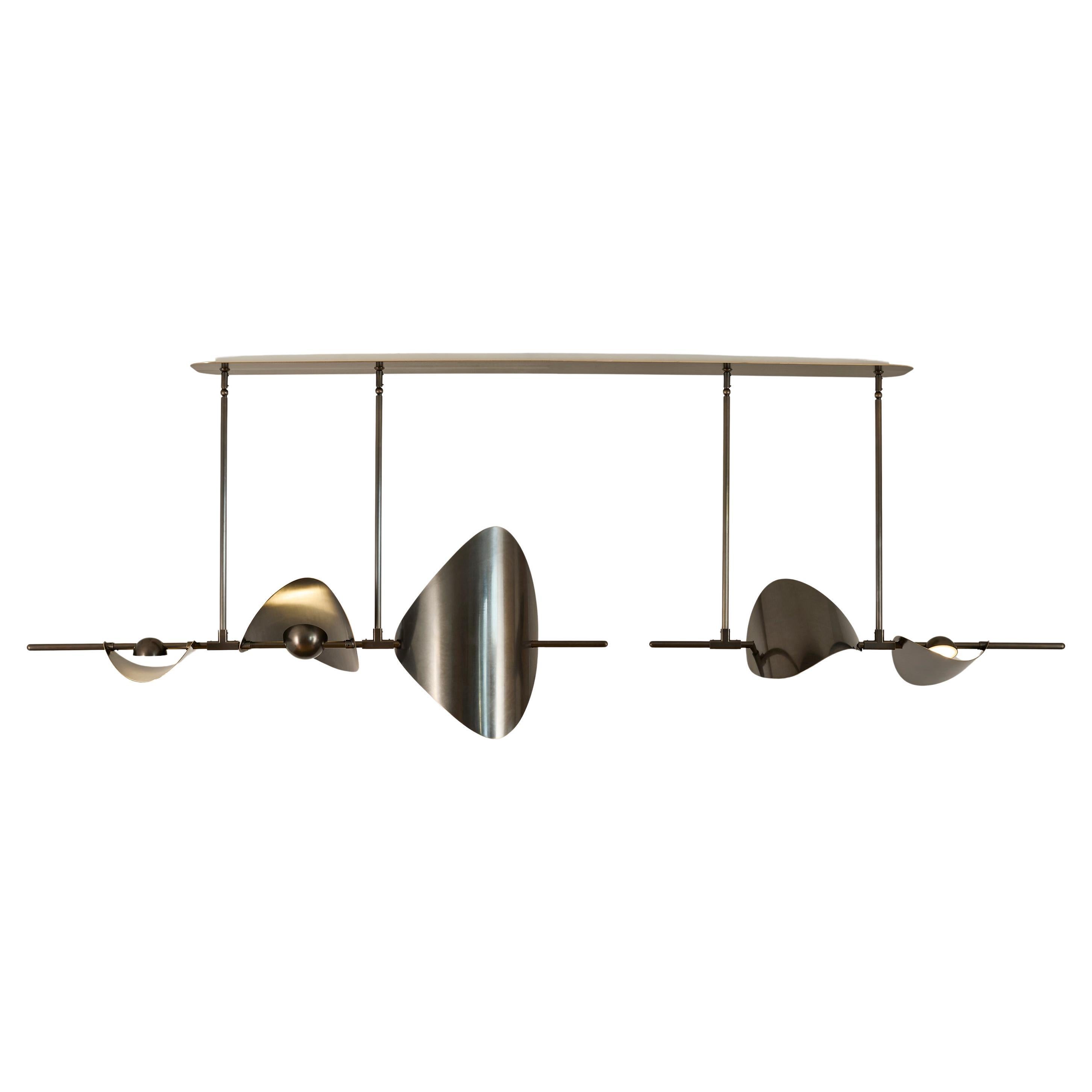 Bonnie Config. 4 Contemporary LED Linear Chandelier, Solid Brass @ 300cm/118"