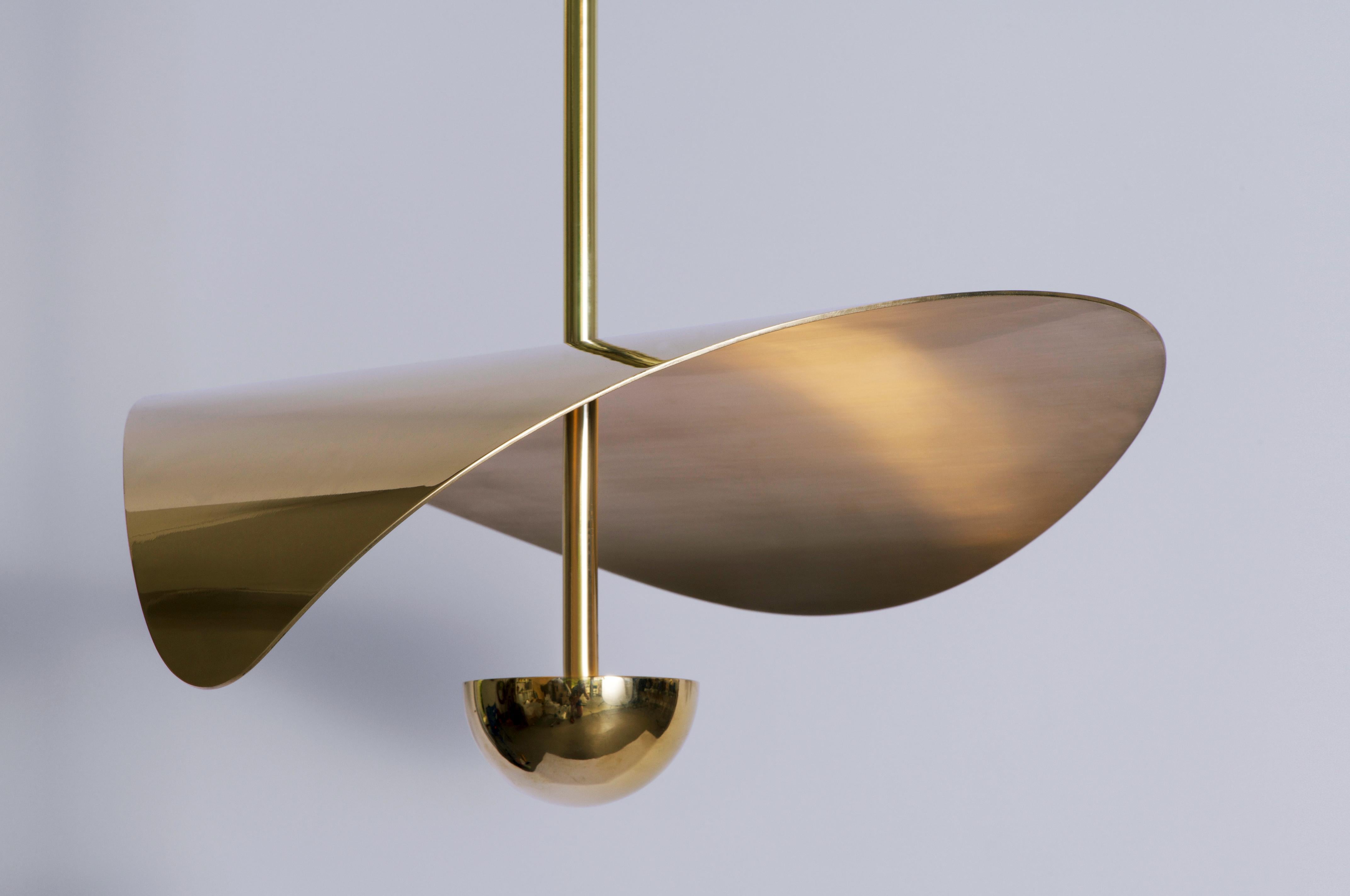 Scandinavian Bonnie Contemporary LED Medium Pendant, Solid Brass or Chromed For Sale