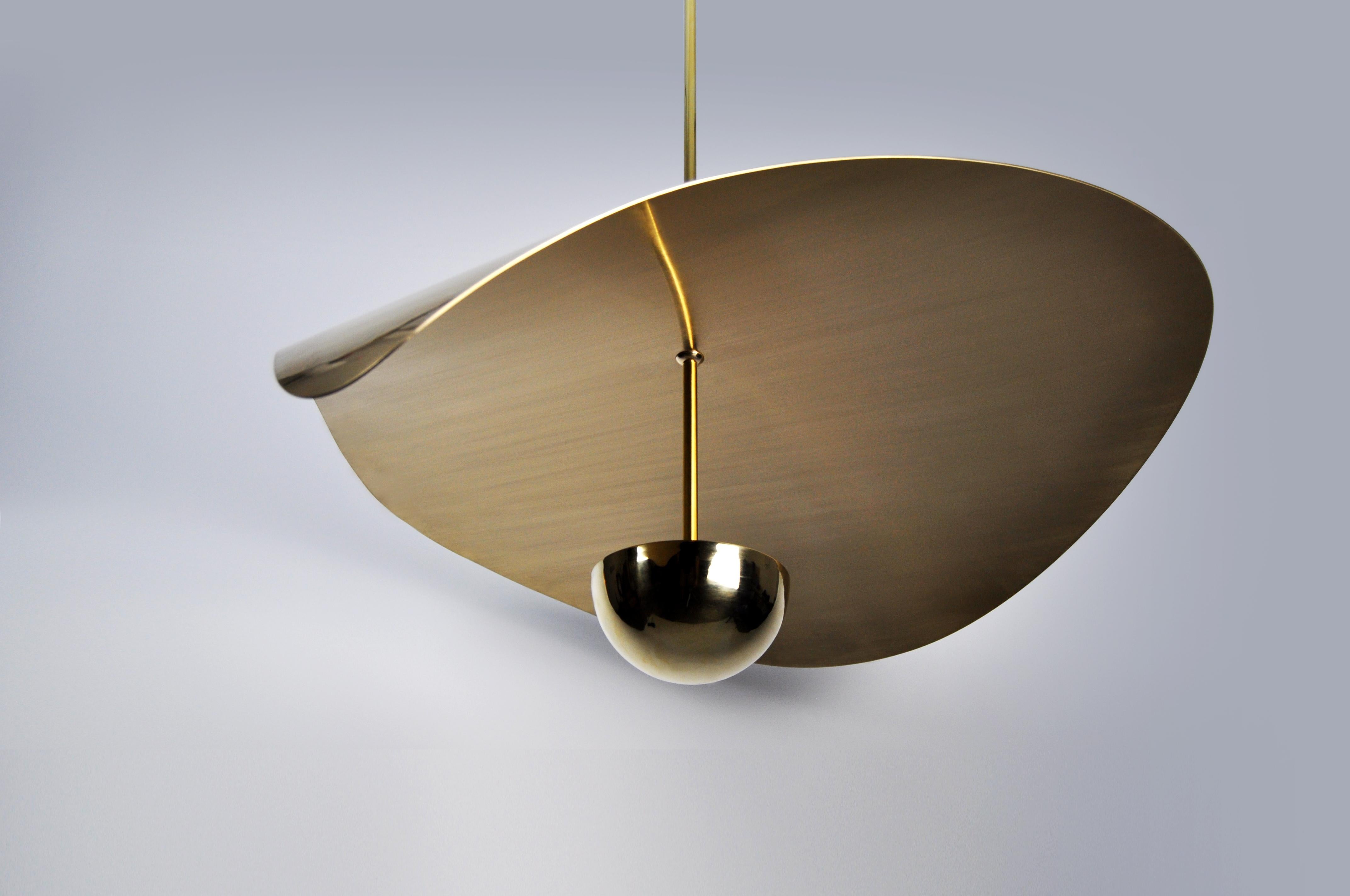 Bonnie Contemporary LED Small Pendant, Solid Brass, Handmade and handfinished in For Sale 1