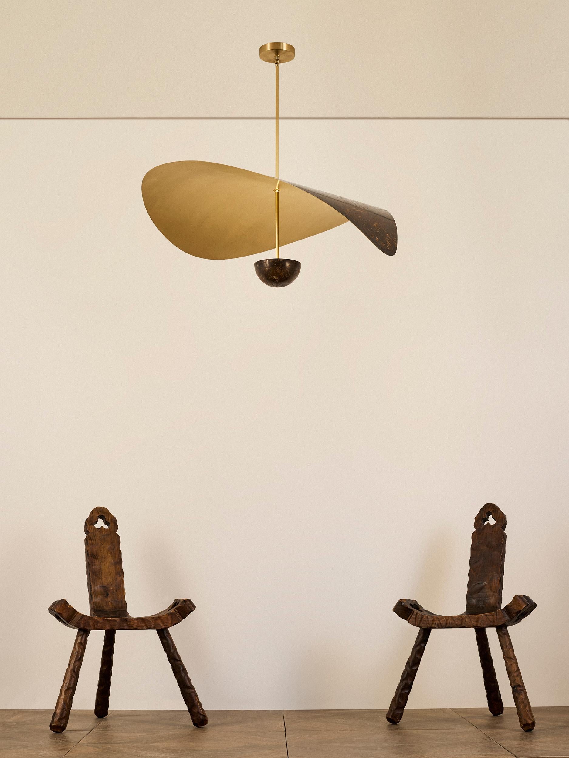 Petite suspension LED Bonnie Contemporary, laiton massif ou chromé, fait/fini à la main en vente 8