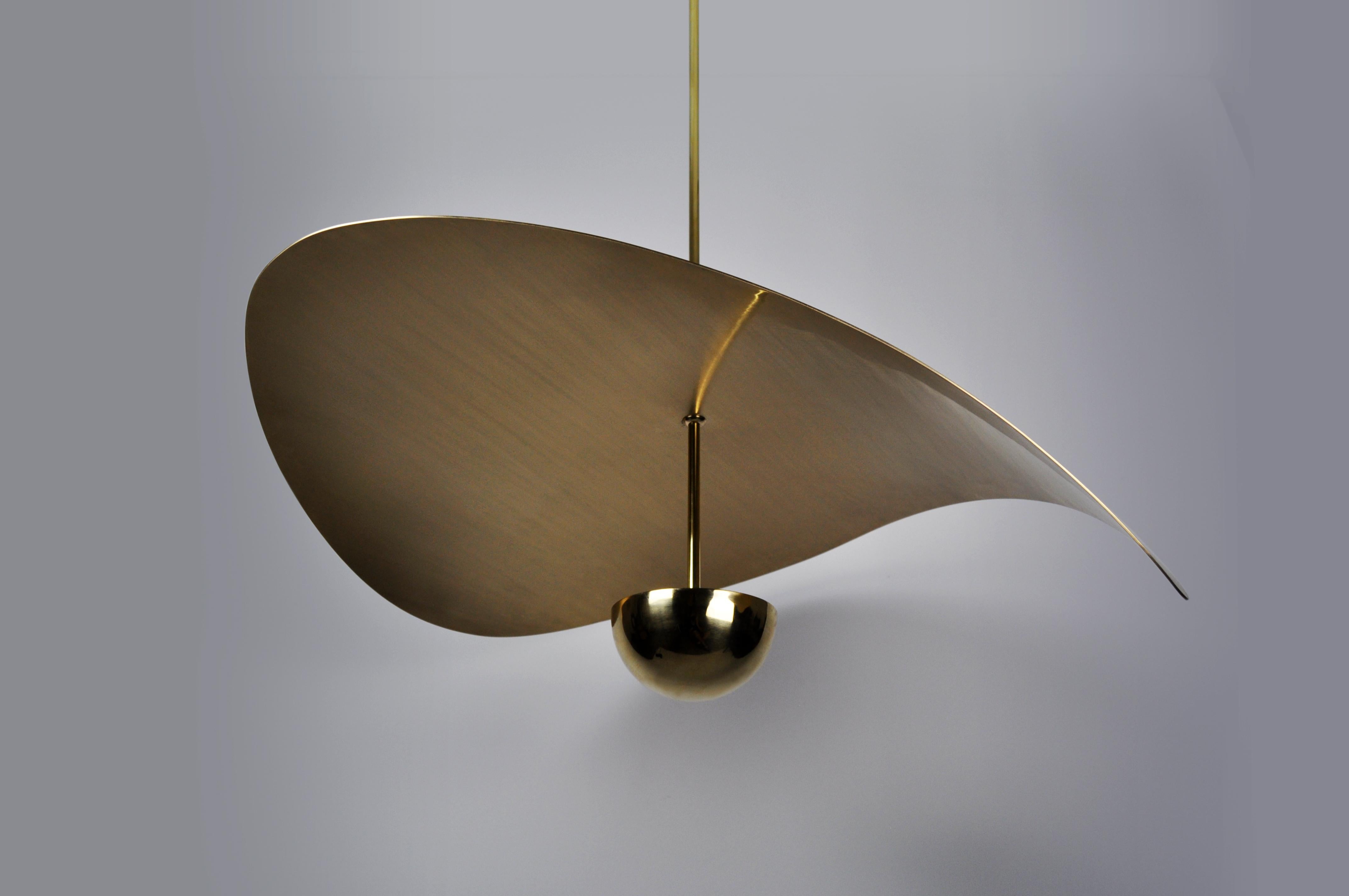 Scandinavian Bonnie Contemporary LED Small Pendant, Solid Brass or Chromed, Handmade/finished For Sale