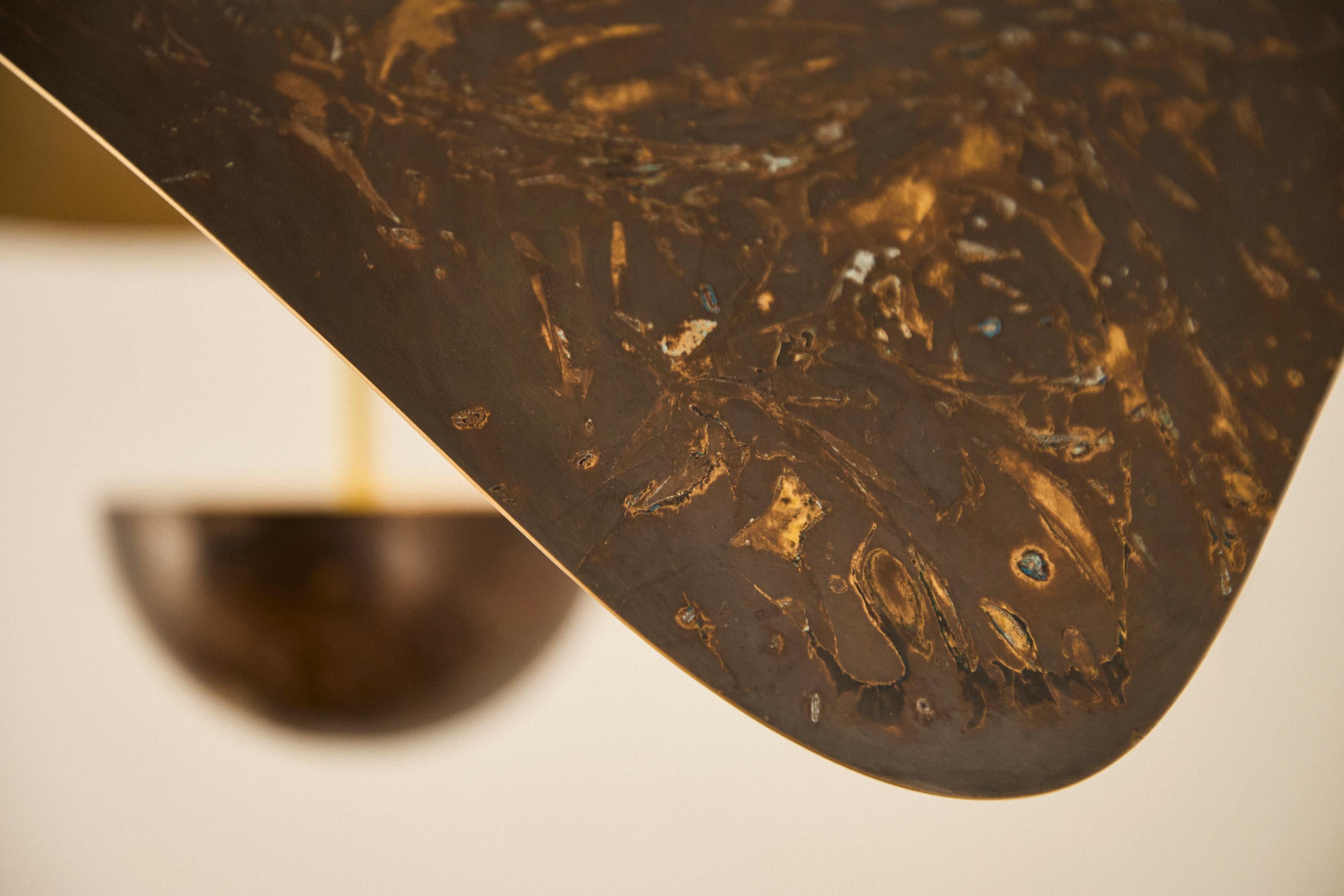 Laiton Petite suspension LED Bonnie Contemporary, laiton massif ou chromé, fait/fini à la main en vente