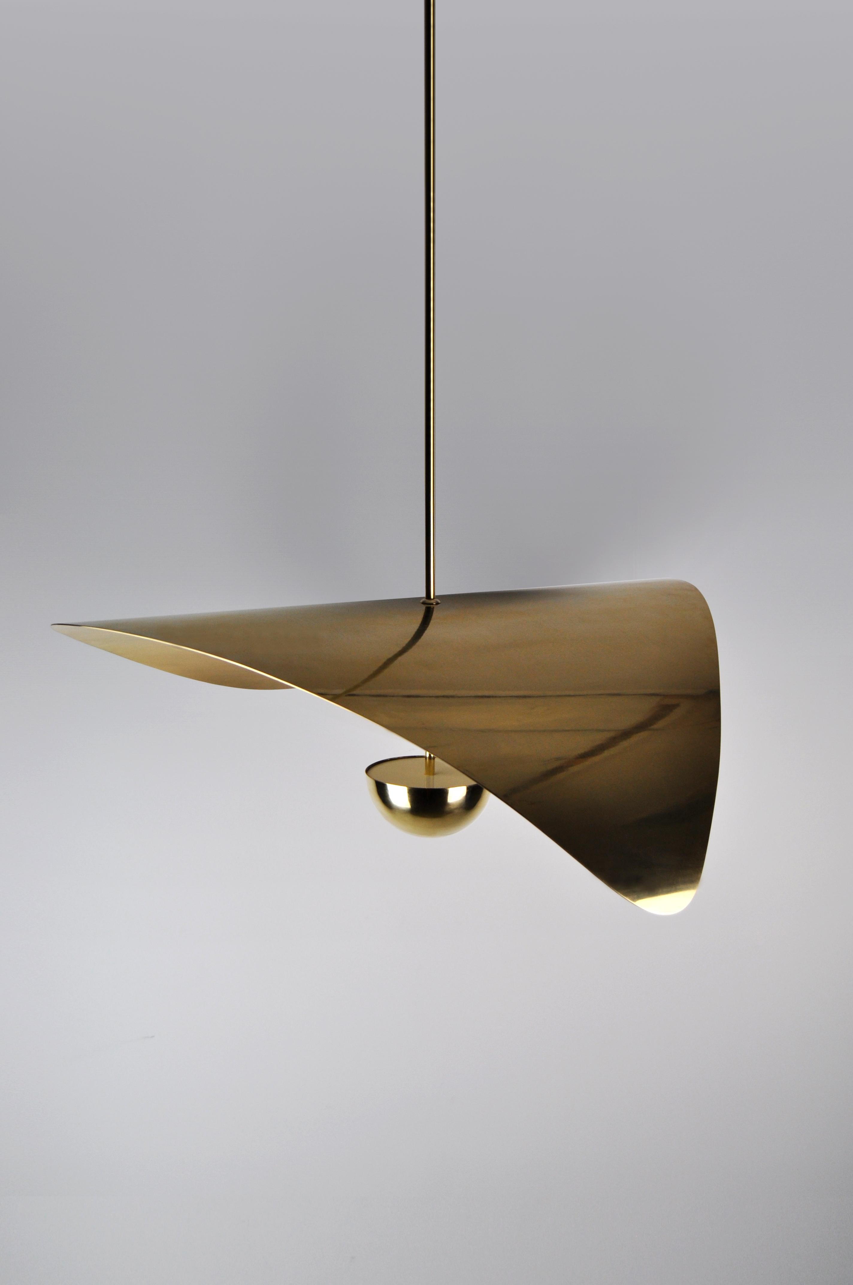 Bonnie Contemporary LED Small Pendant, Solid Brass or Chromed, Handmade/finished For Sale 3