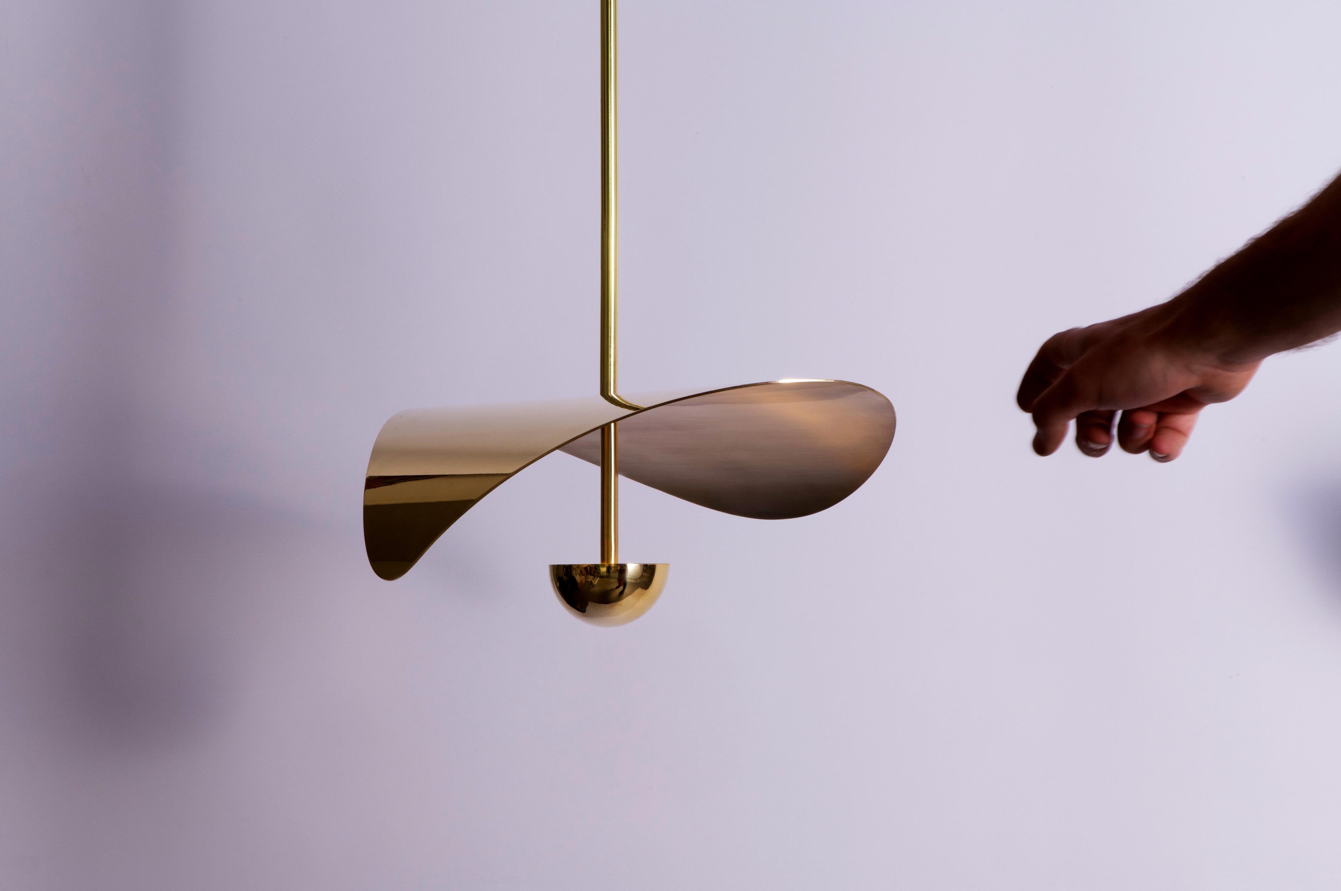 Bonnie Contemporary LED Small Pendant, Solid Brass or Nickel, Handmade/Finished For Sale 2