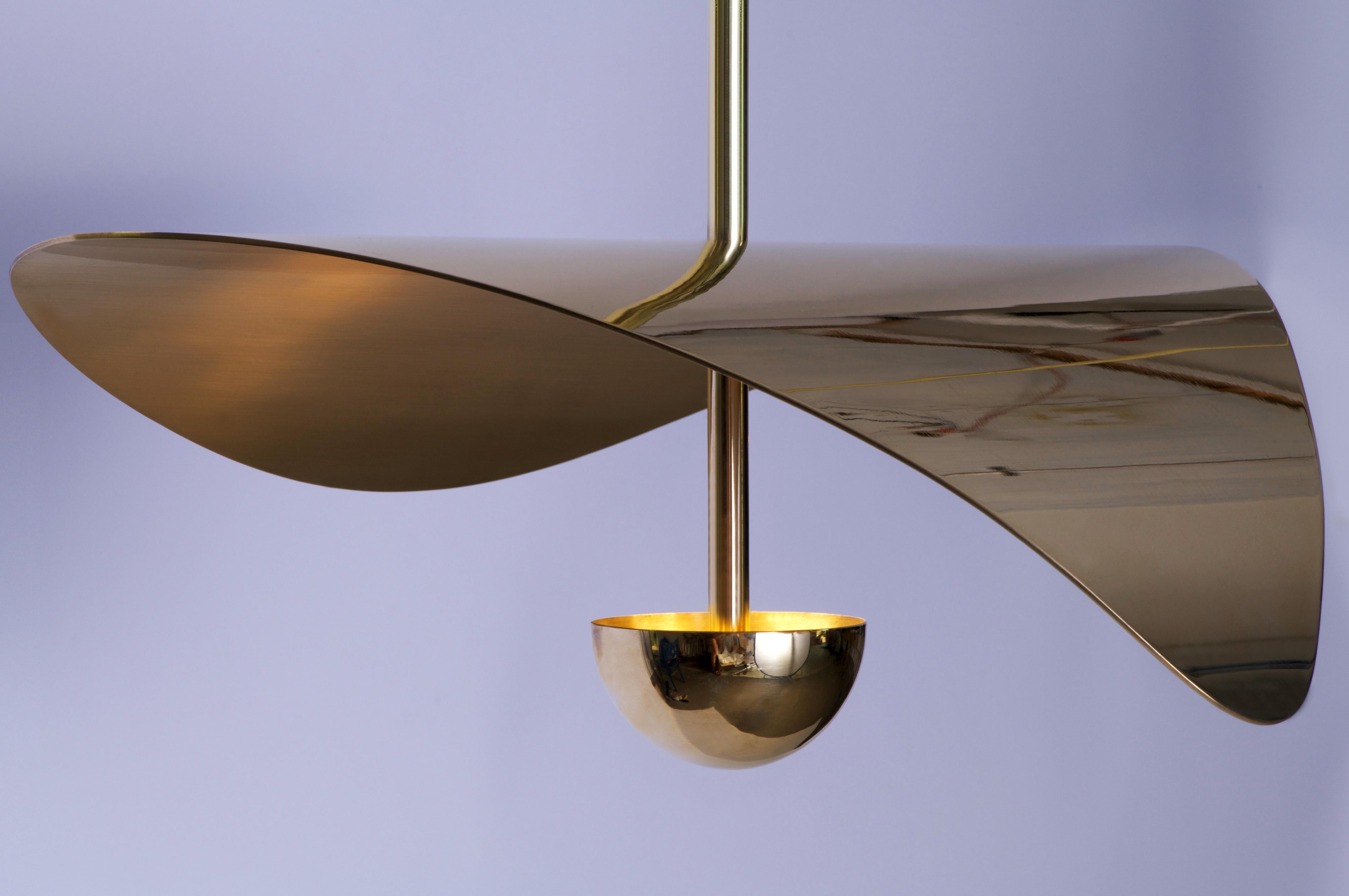 Scandinavian Bonnie Contemporary LED Small Pendant, Solid Brass or Nickel, Handmade/Finished For Sale