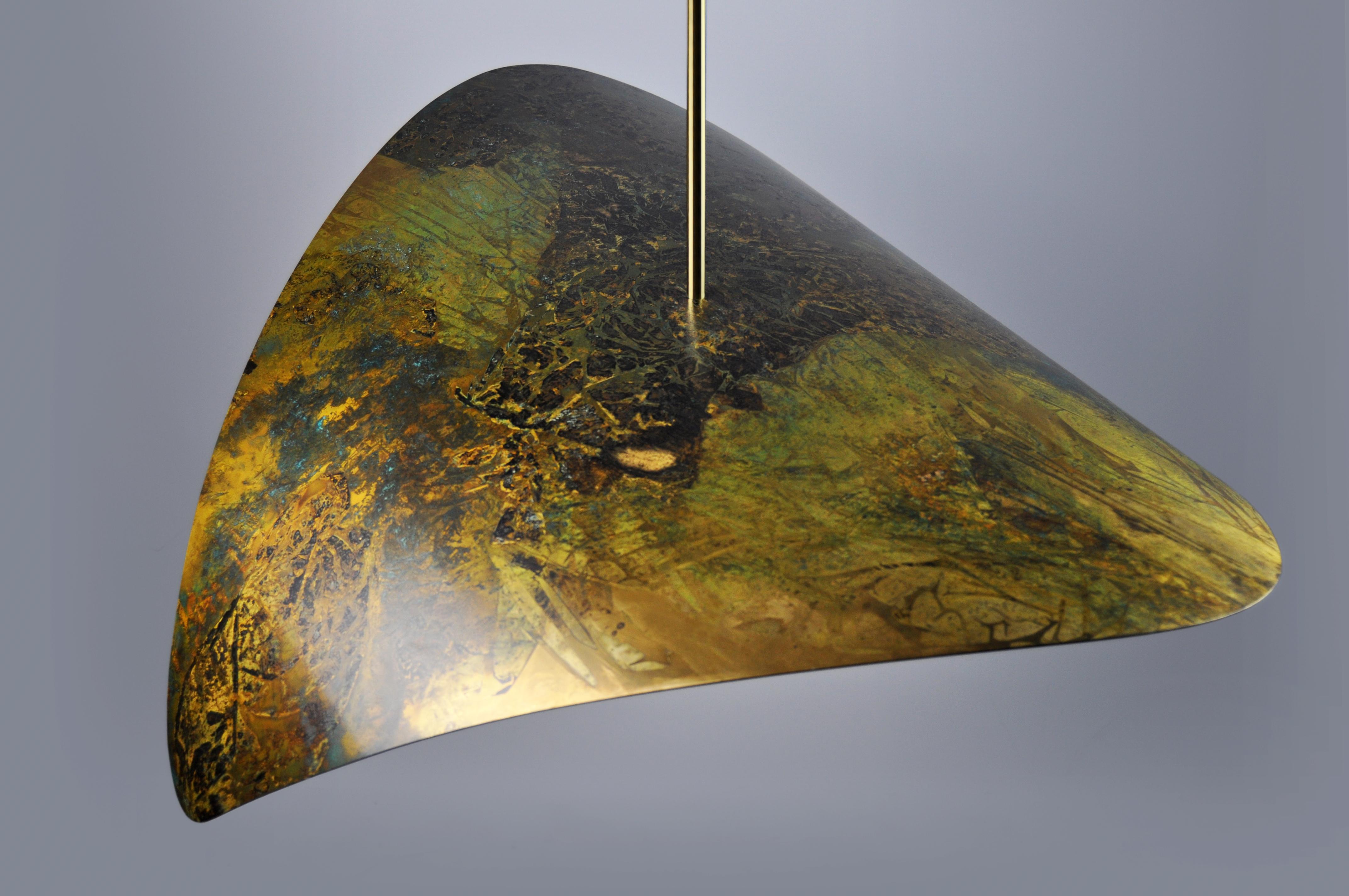 Bonnie Contemporary LED Small Pendant, Solid Brass or Nickel, Handmade/Finished For Sale 1