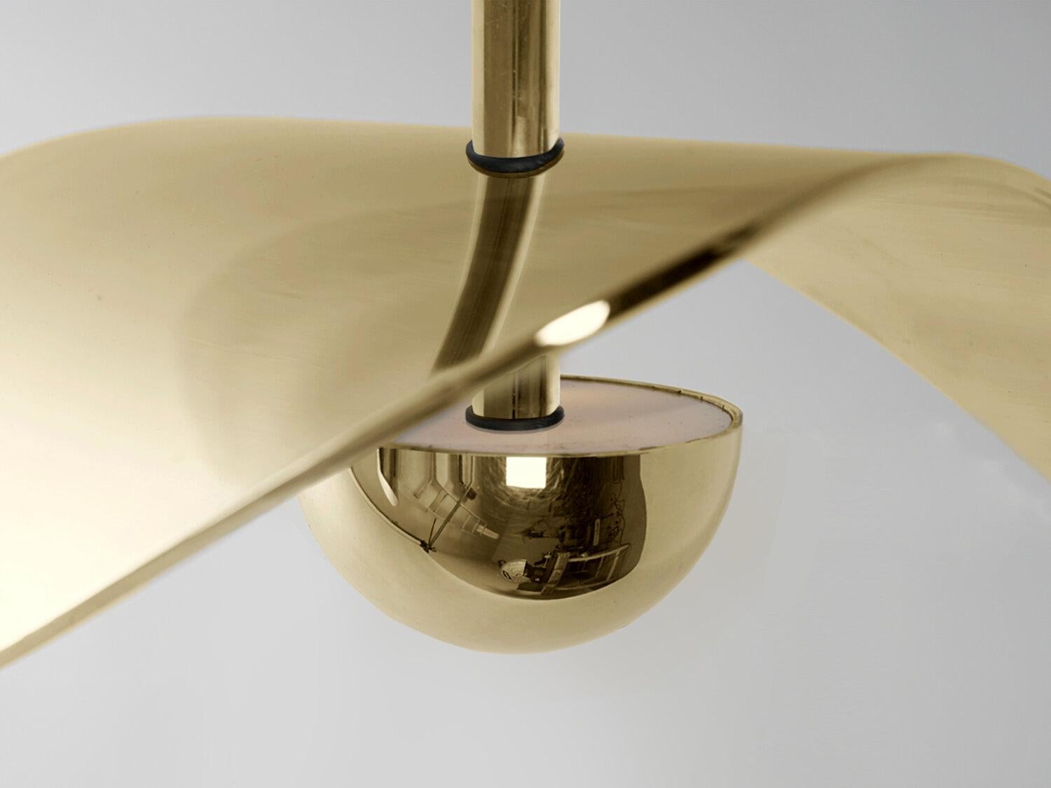Bonnie Contemporary LED Small Pendant, Solid Brass or Nickel, Handmade/Finished For Sale 6