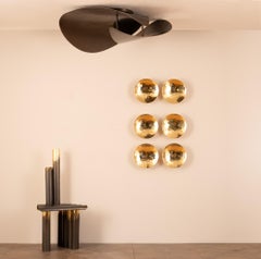 Bonnie Large Flush Mounted Sconce. Handmade in Sweden, Brass, Bronze, Nickel