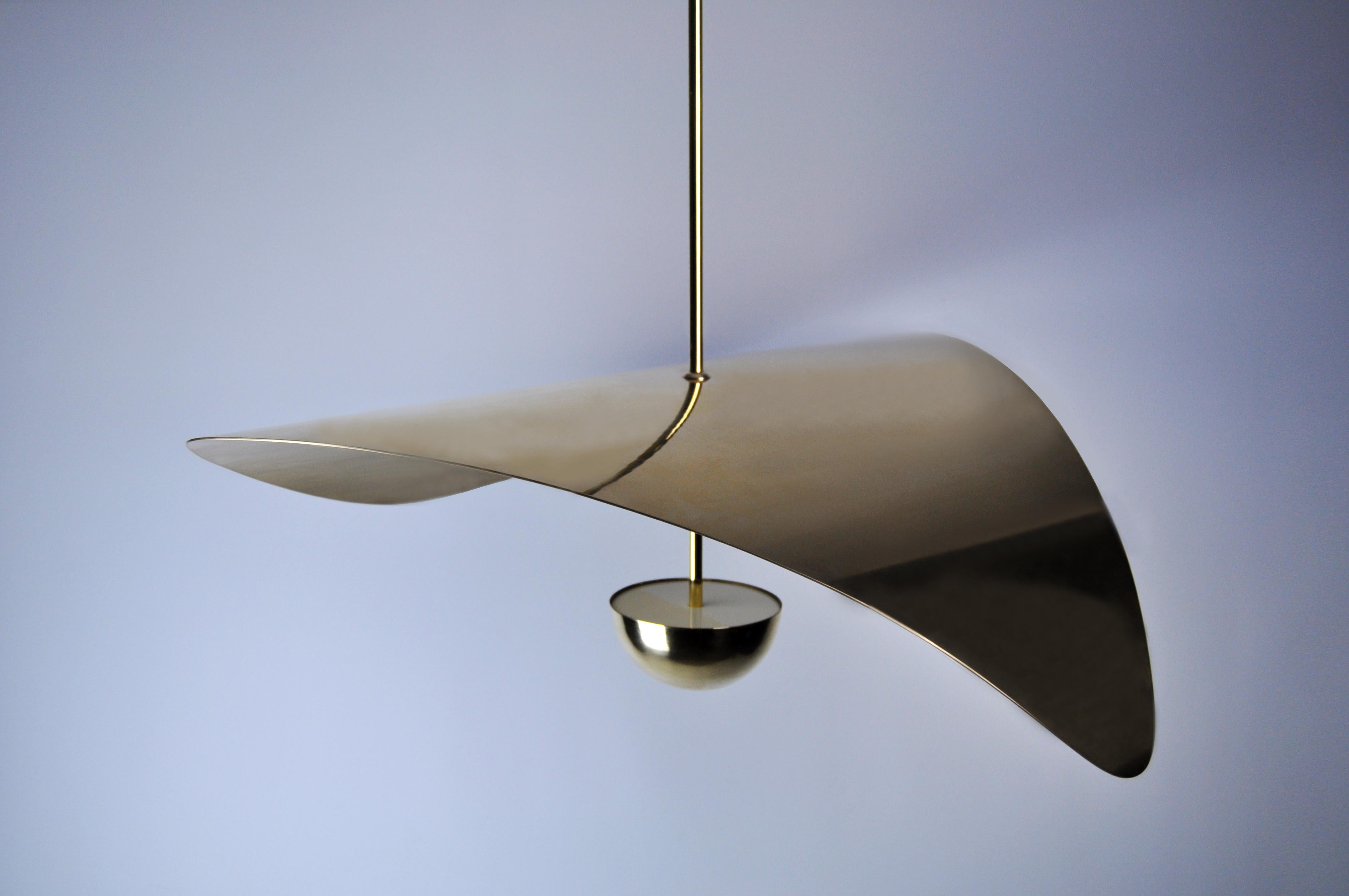 Bonnie Large LED Handmade Sculptural Pendant in Solid Brass, 90cm/35
