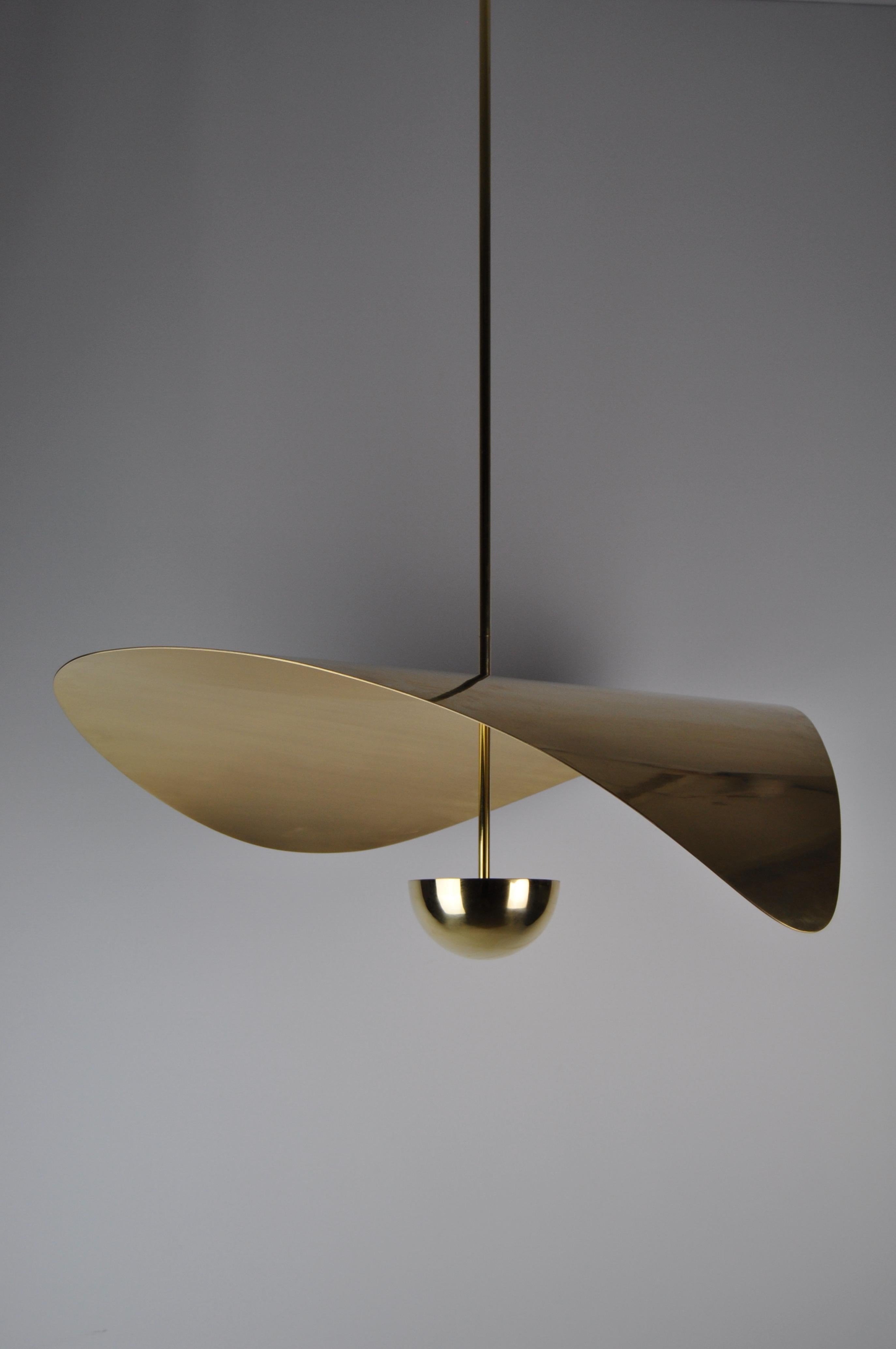 Bonnie Large LED Handmade Sculptural Pendant in Solid Brass, 90cm/35
